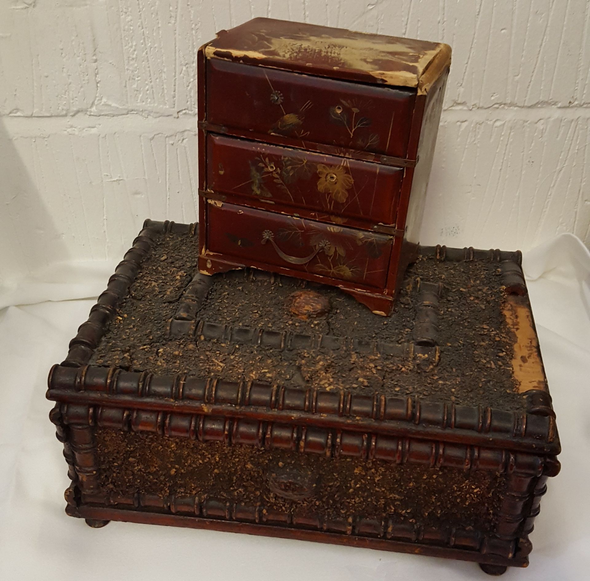 Antique Boxes Unique Lancashire Mill Box & Oriental Box