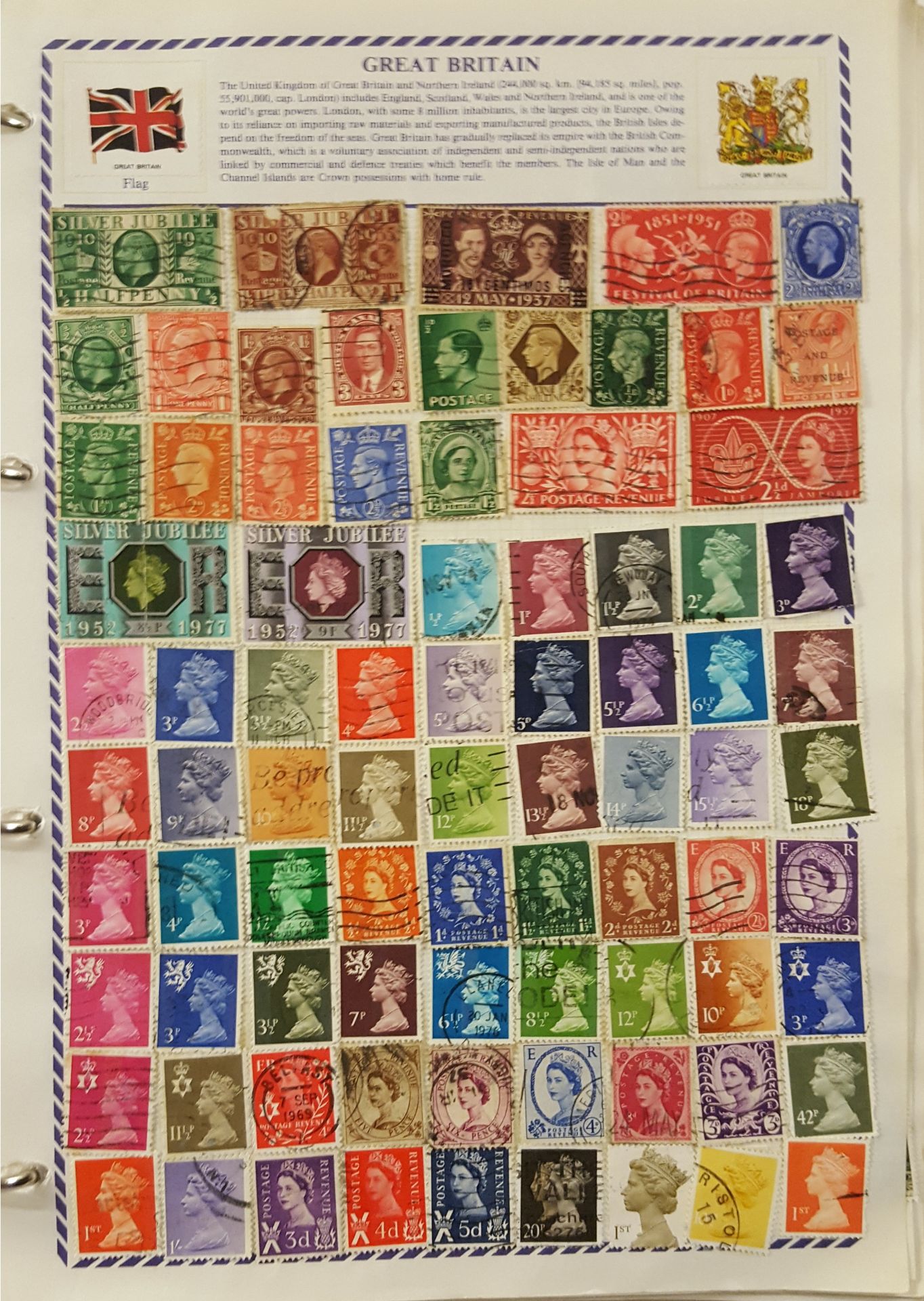 Philatelia Stamp Album Loose Leaf 600 Plus Great Britain Commonwealth & World Stamps