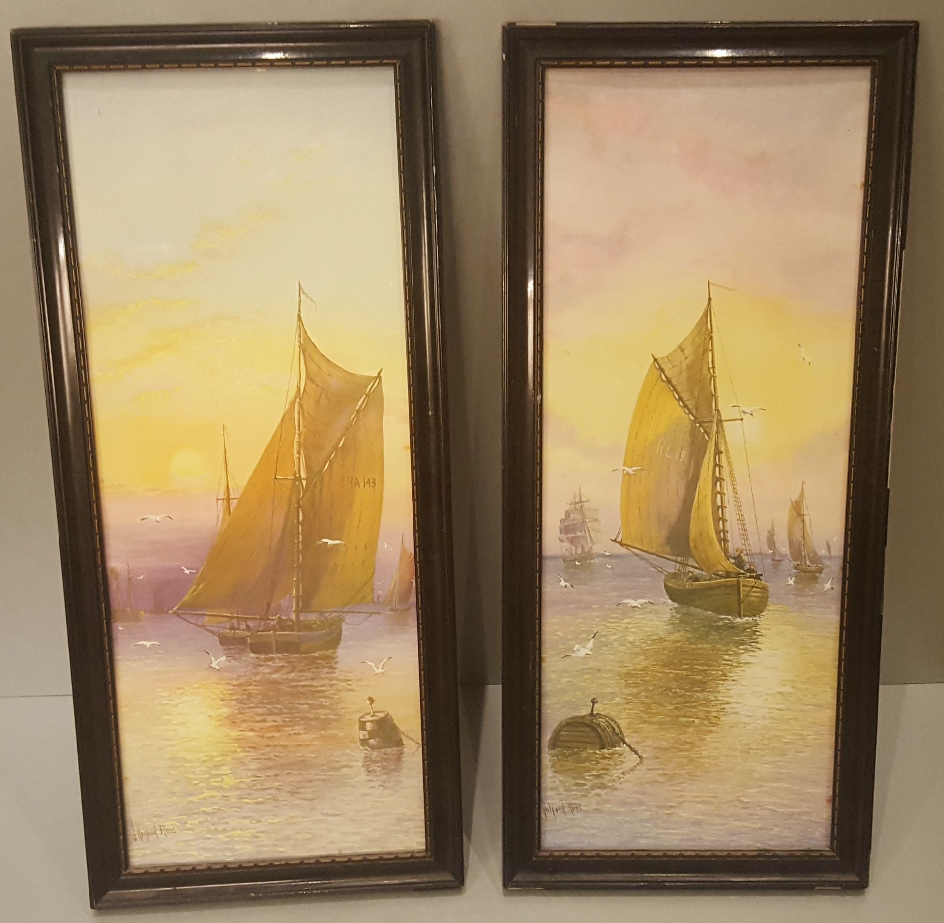 Vintage Retro 2 x Framed Nautical Prints NO RESERVE