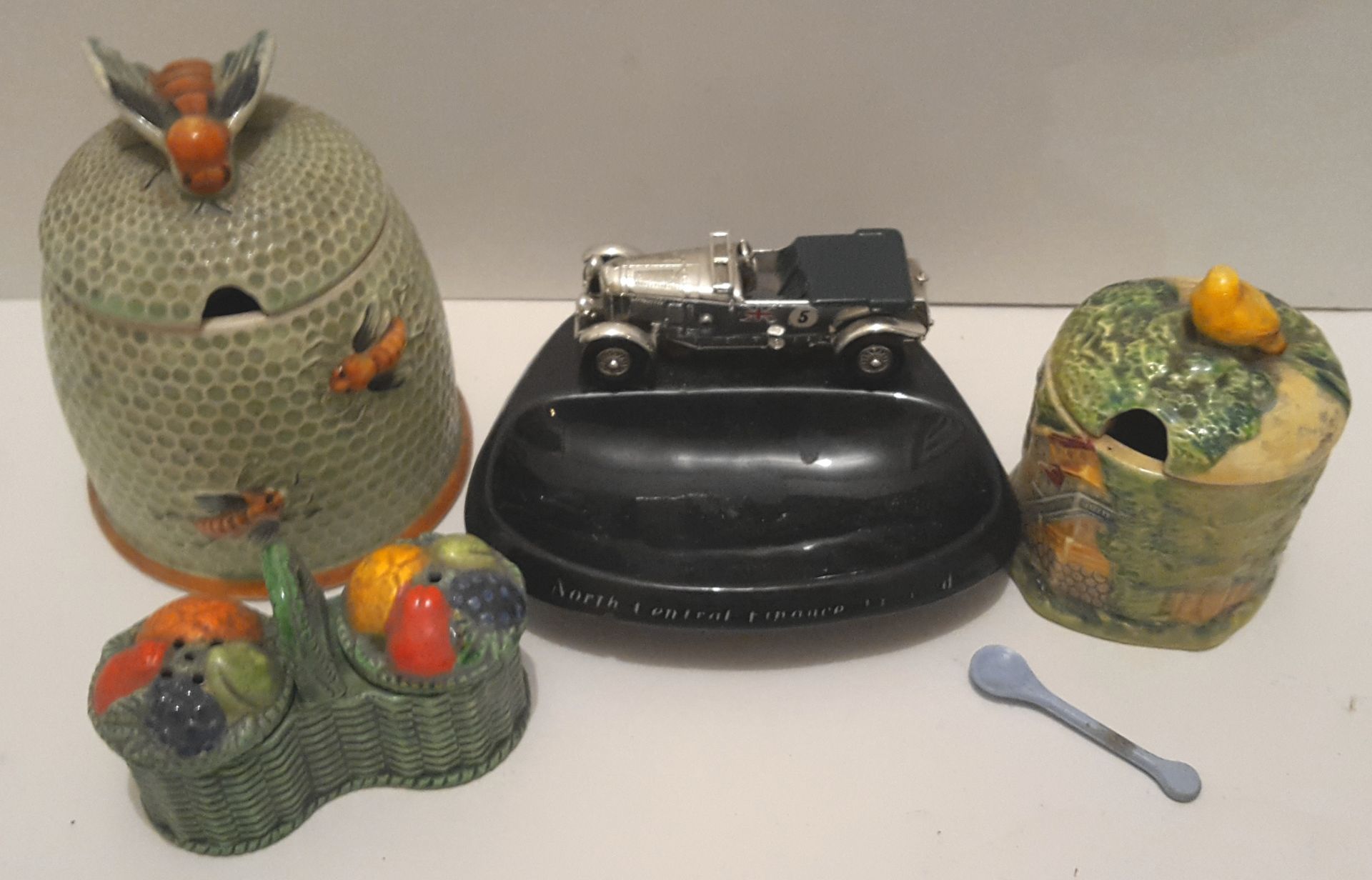 Vintage Retro Collection of Lesney Car Ashtray Honey Pot & Cruets NO RESERVE