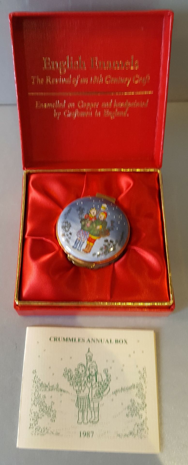 Vintage Retro Crummles Annual Box 1987 English Enamels Pill Box - Image 3 of 4