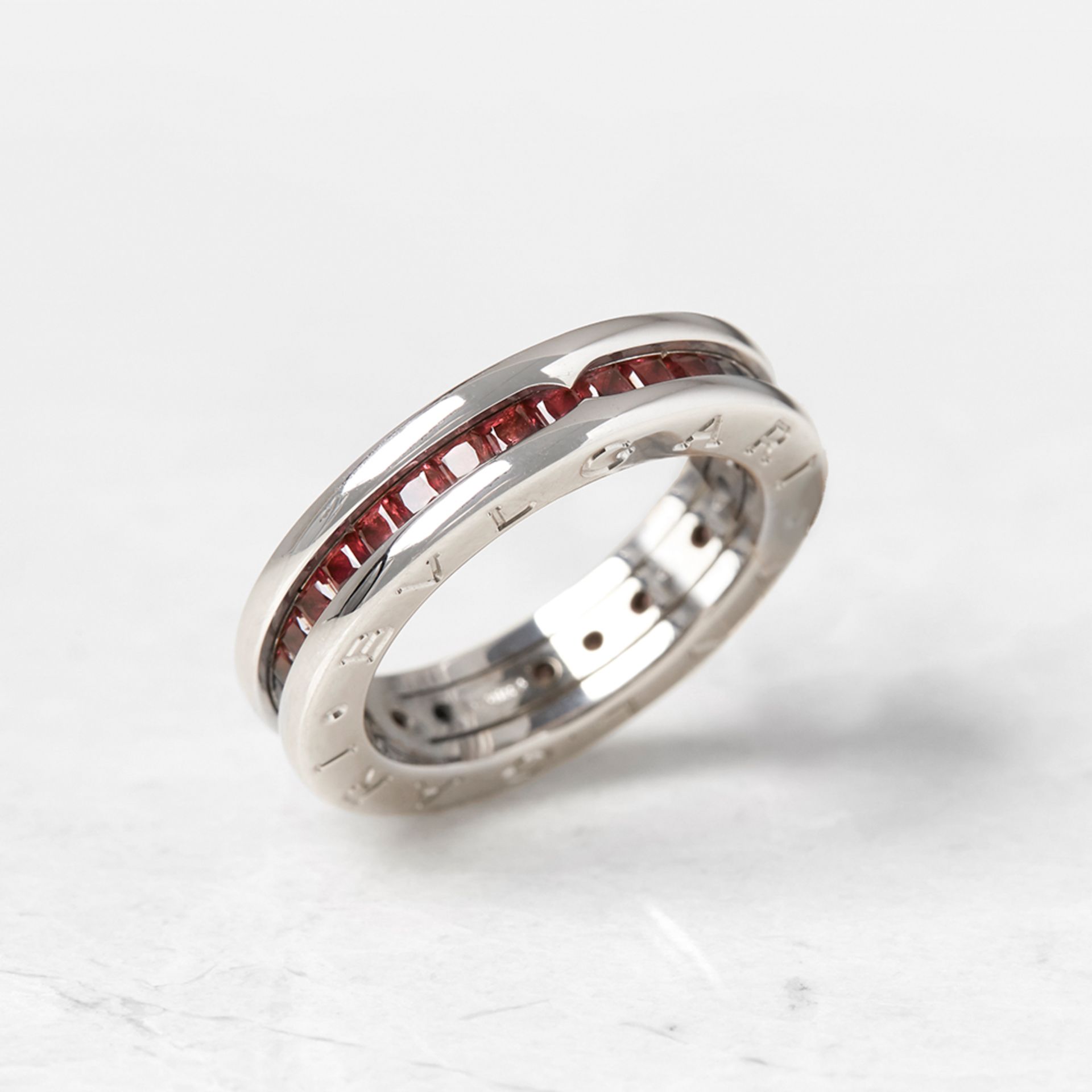 Bulgari 18k White Gold Garnet B.Zero 1 Ring