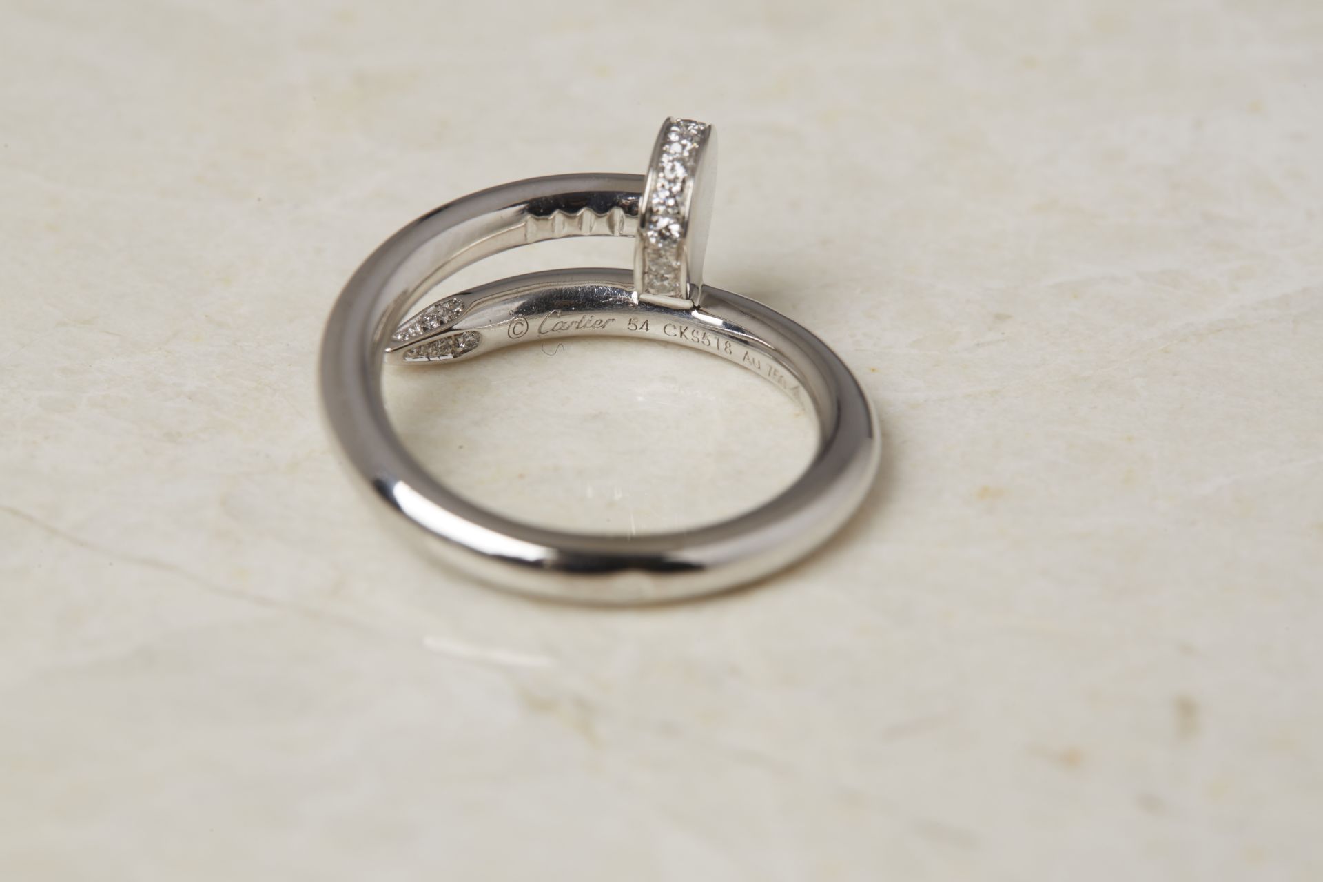 Cartier 18k White Gold Diamond Just Un Clou Ring - Image 8 of 20