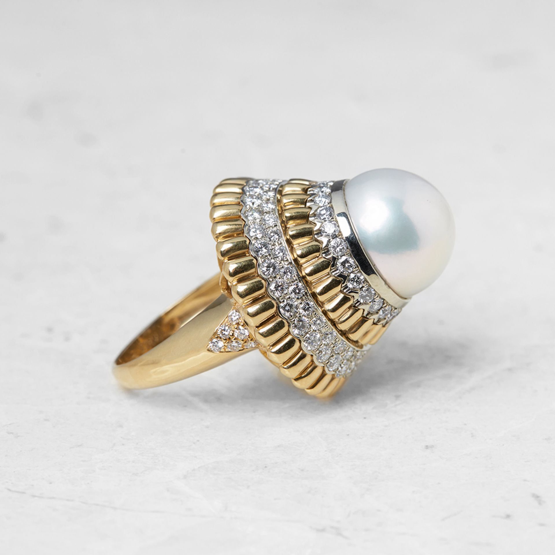 Van Cleef & Arpels 18k Yellow Gold Pearl & Diamond Ring - Image 12 of 28