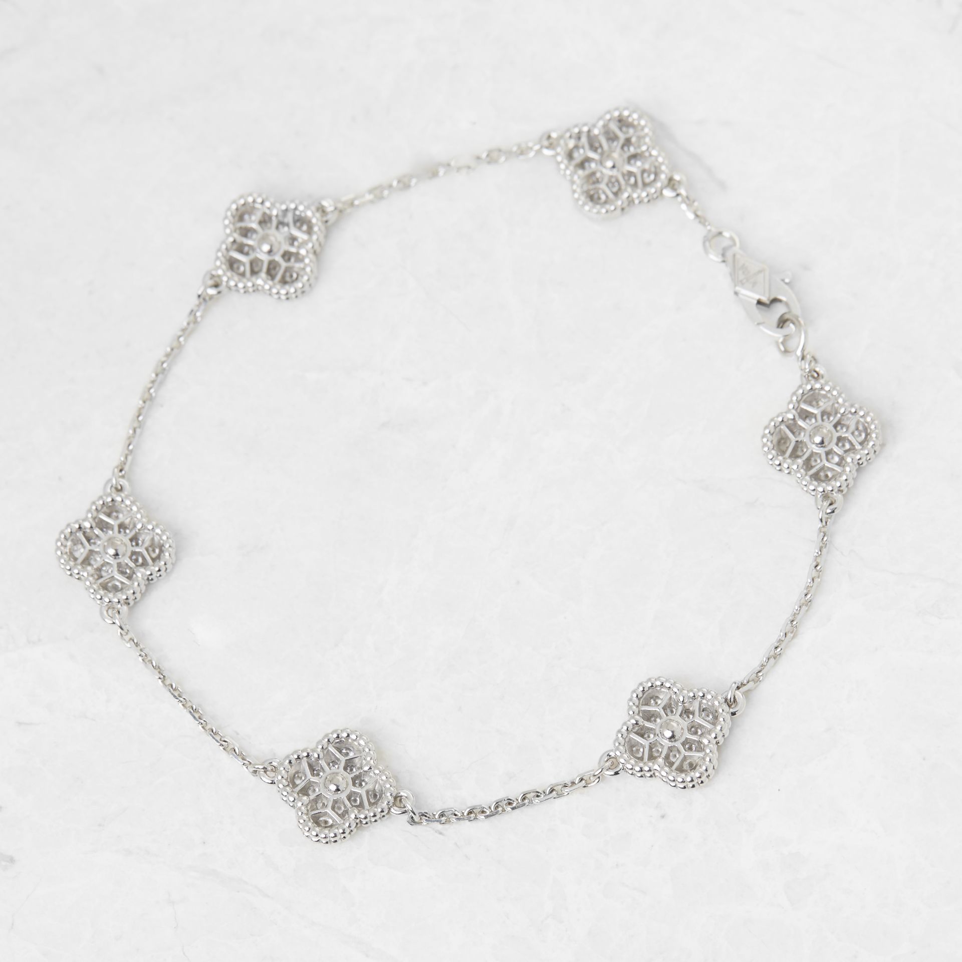 Van Cleef & Arpels 18k White Gold Diamond Sweet Alhambra Bracelet - Image 2 of 7