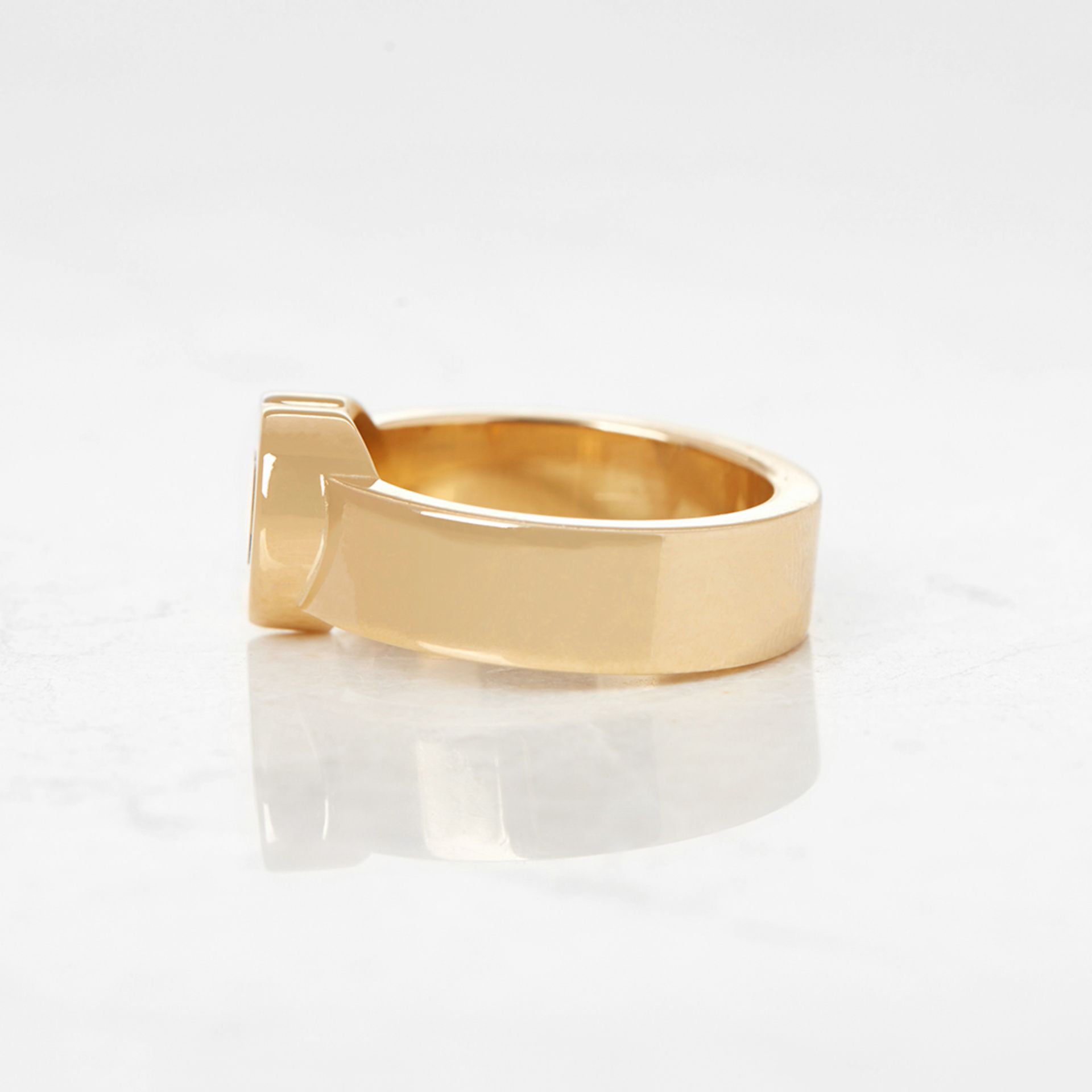 Chopard 18k Yellow Gold Heart Happy Diamonds Ring Size M 1/2 - Image 5 of 6