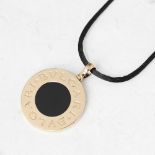 Bulgari 18k Yellow Gold & Stainess Steel Black Onyx Necklace