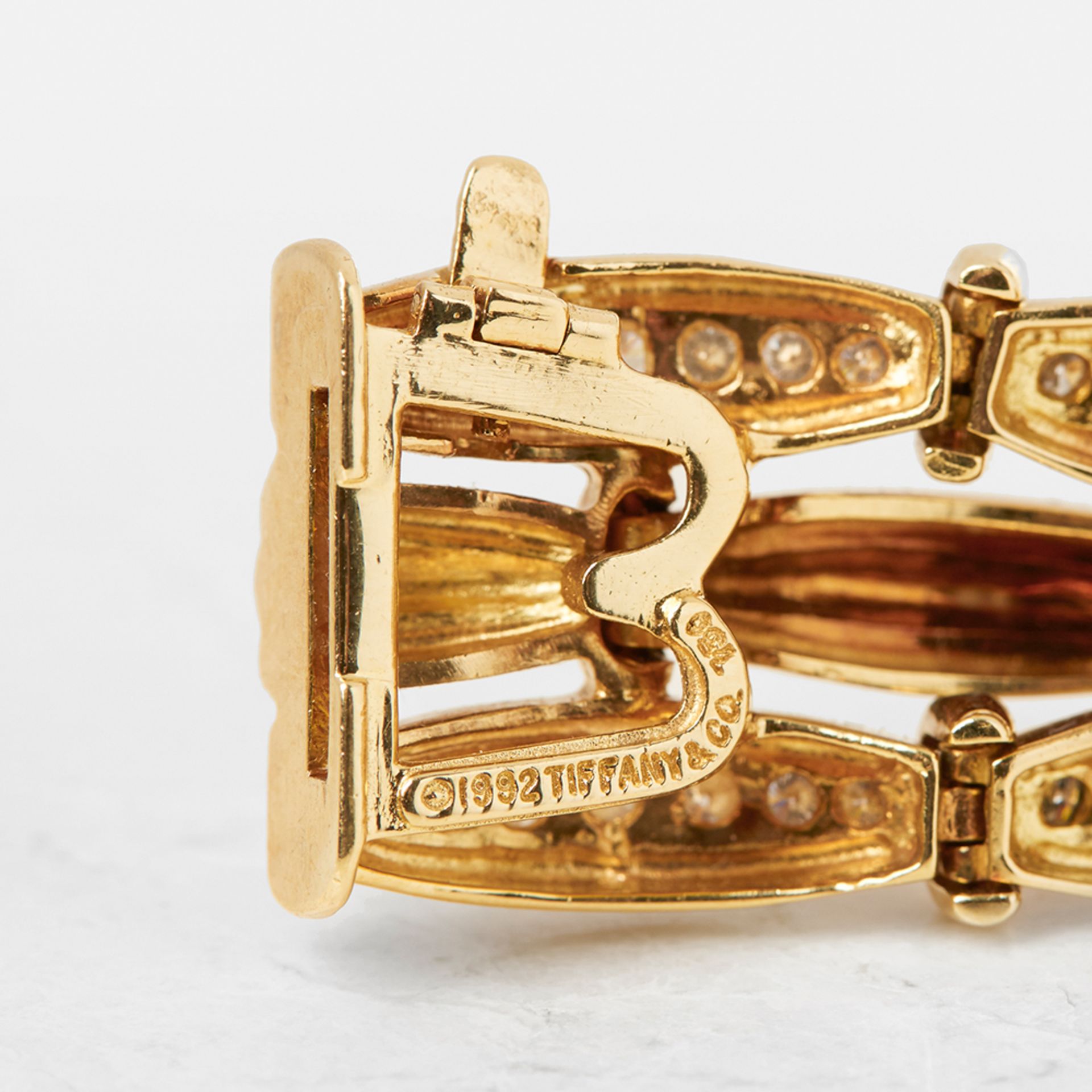 Tiffany & Co. 18k Yellow Gold Diamond Three Strand Vintage Bracelet - Image 10 of 17