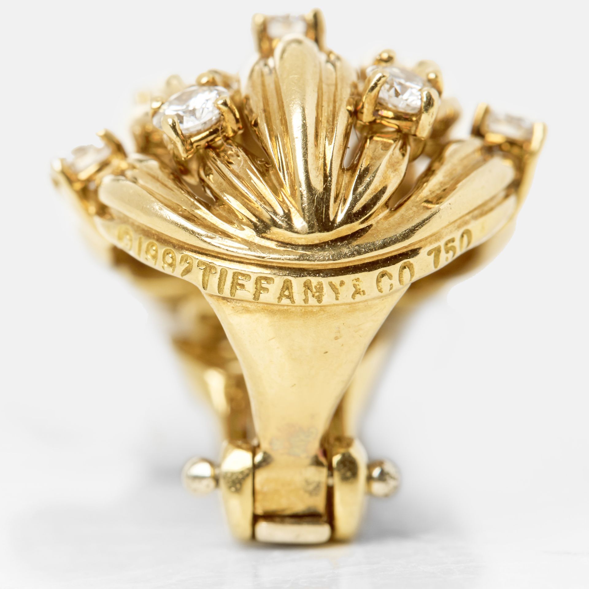 Tiffany & Co. 18k Yellow Gold Diamond Five Strand Vintage Earrings - Image 15 of 16