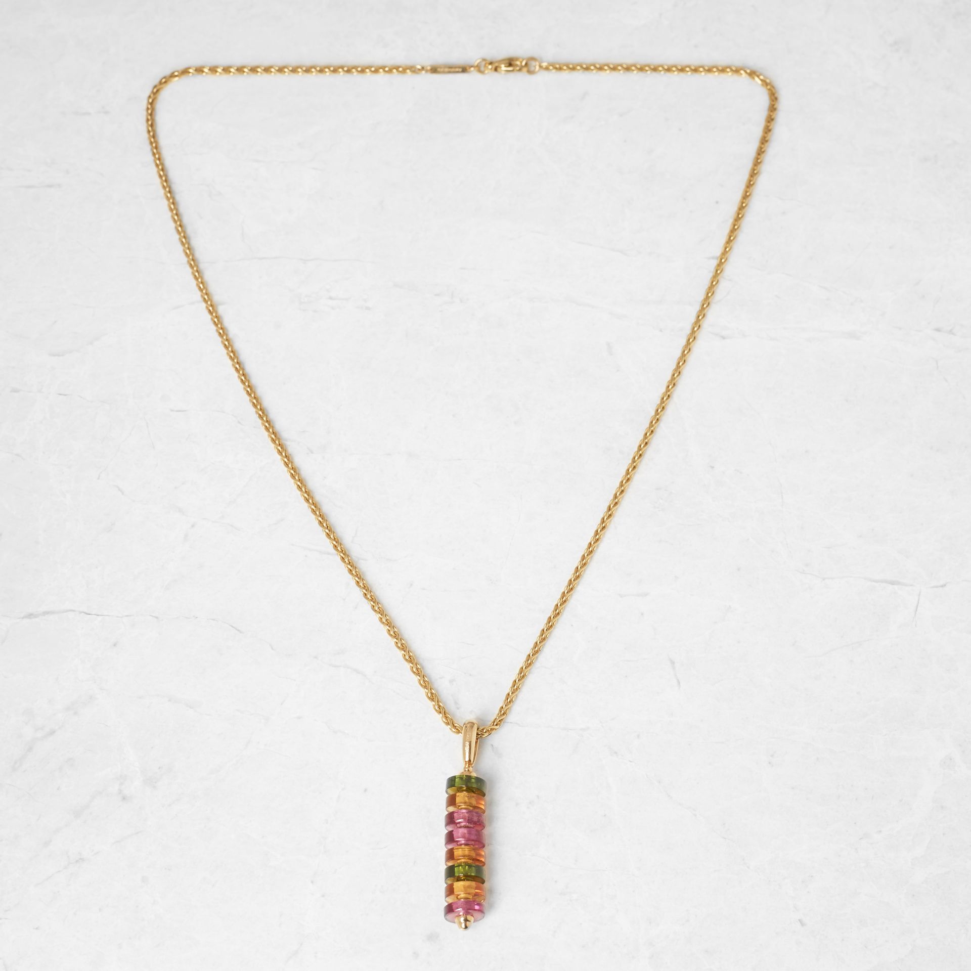 Garrard 18k Yellow Gold Multi-Gem Jade Jagger Limited Edition Tablet Necklace - Image 13 of 16