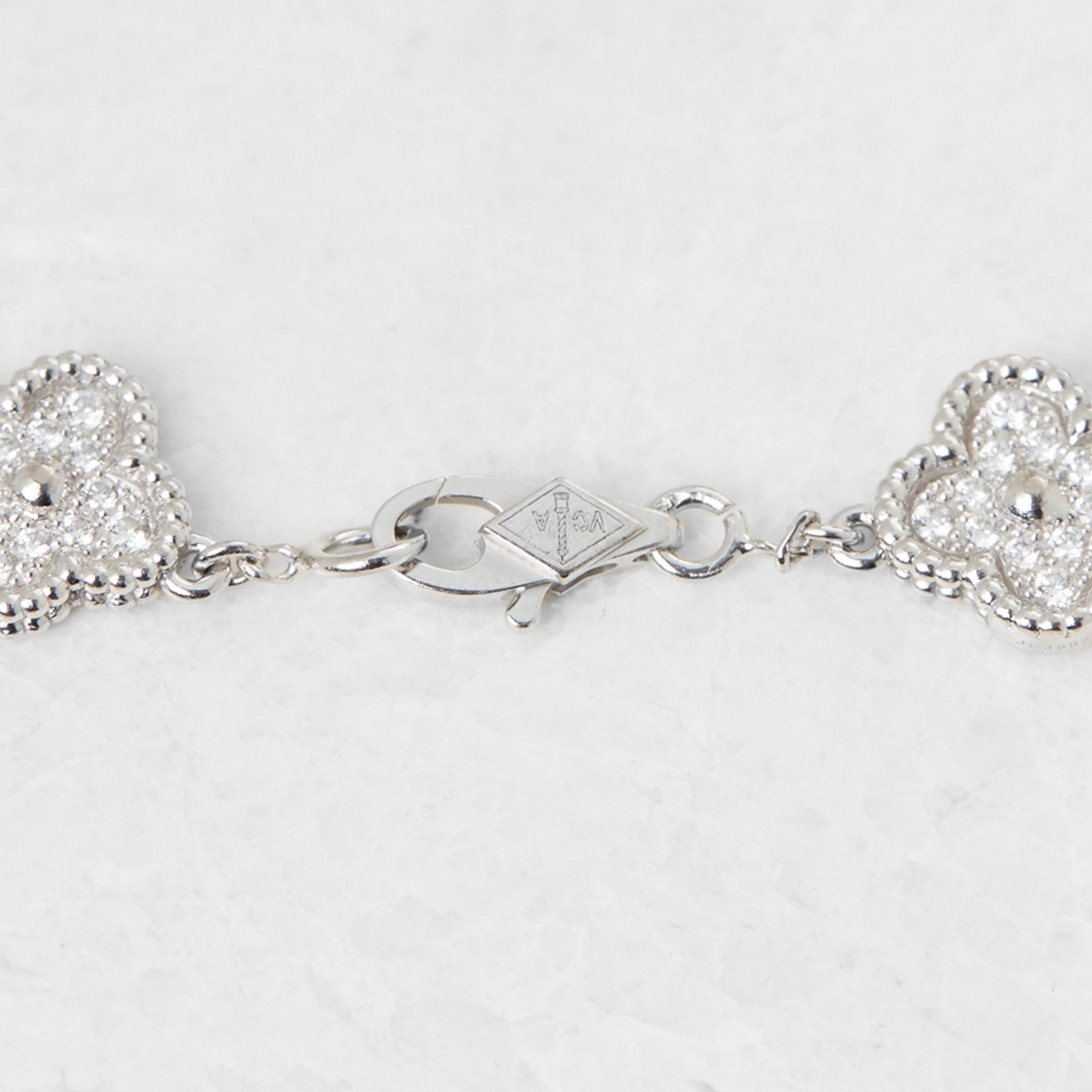 Van Cleef & Arpels 18k White Gold Diamond Sweet Alhambra Bracelet - Image 4 of 7