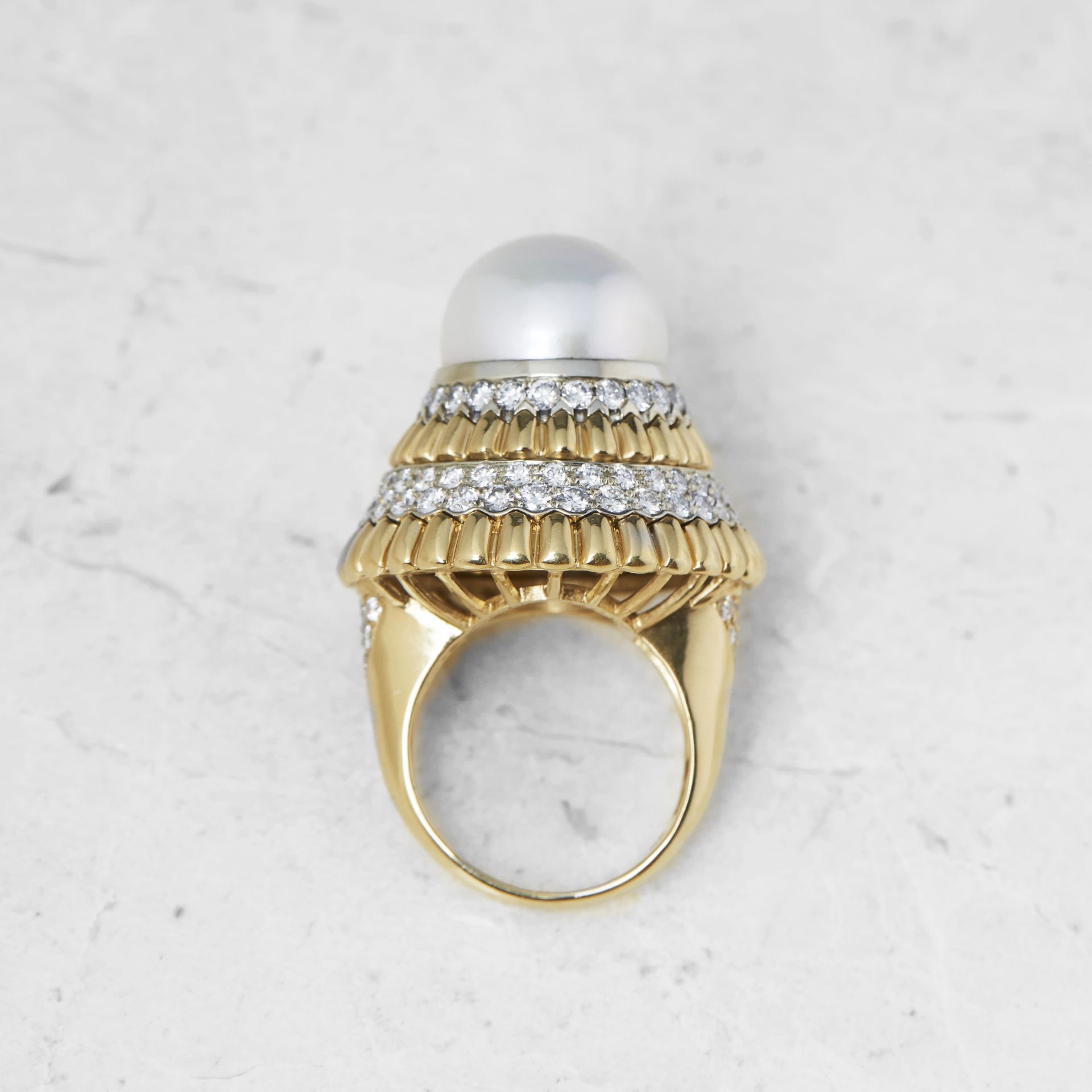 Van Cleef & Arpels 18k Yellow Gold Pearl & Diamond Ring - Image 21 of 28