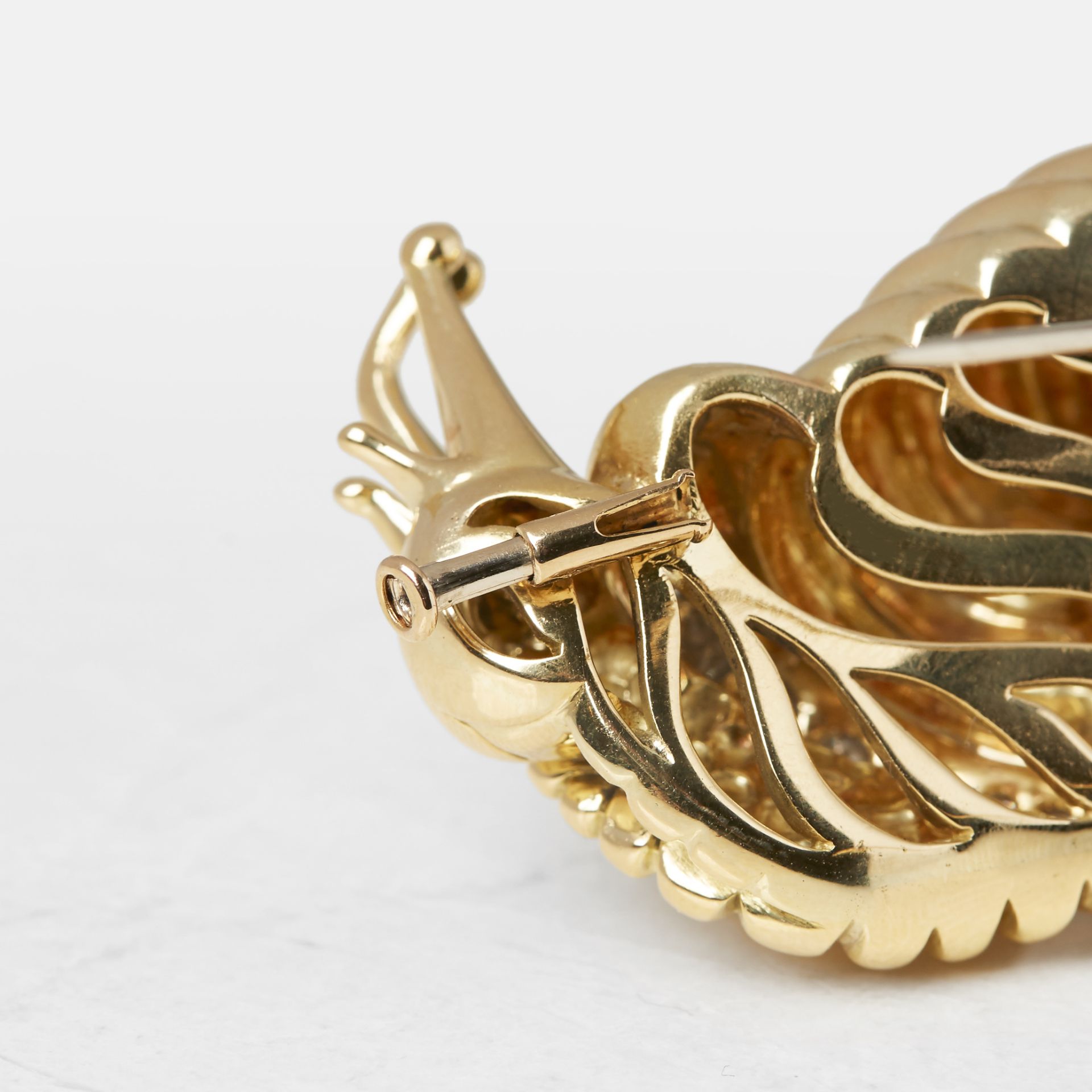 Rene Boivin 18k Yellow Gold Diamond Snail Brooch - Image 5 of 9