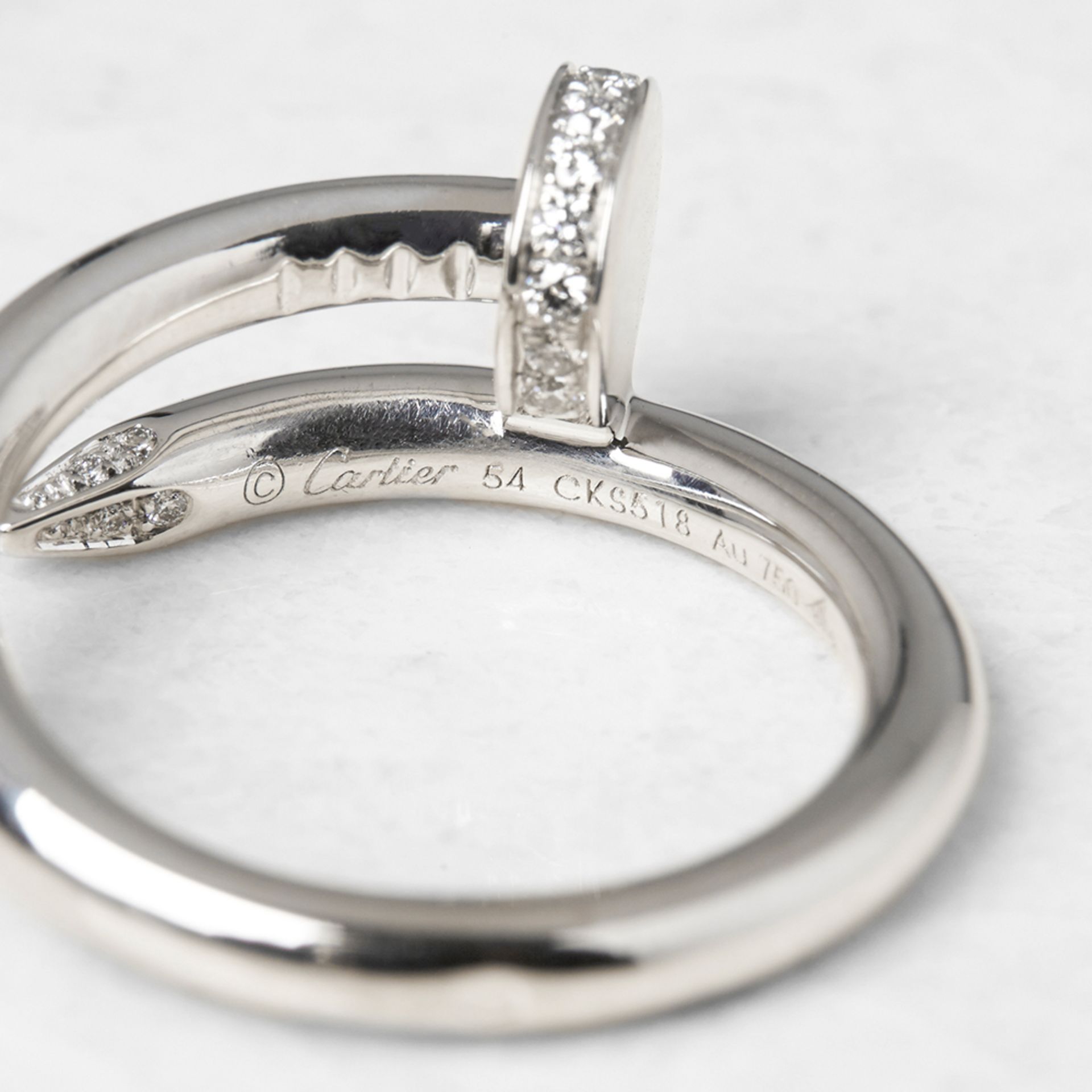 Cartier 18k White Gold Diamond Just Un Clou Ring - Image 6 of 20