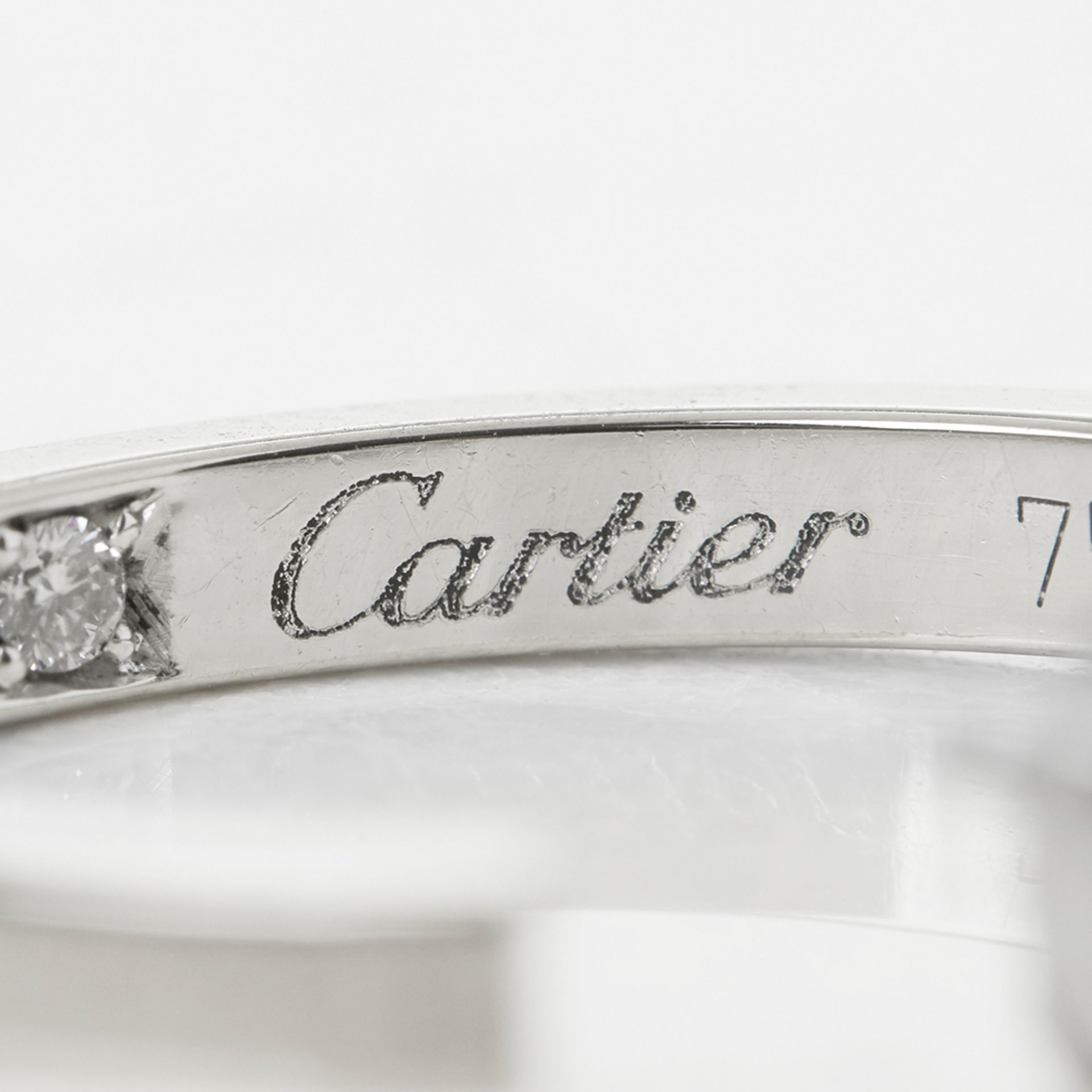 Cartier 18k White Gold Diamond Inside Out Hoop Earrings - Image 6 of 14