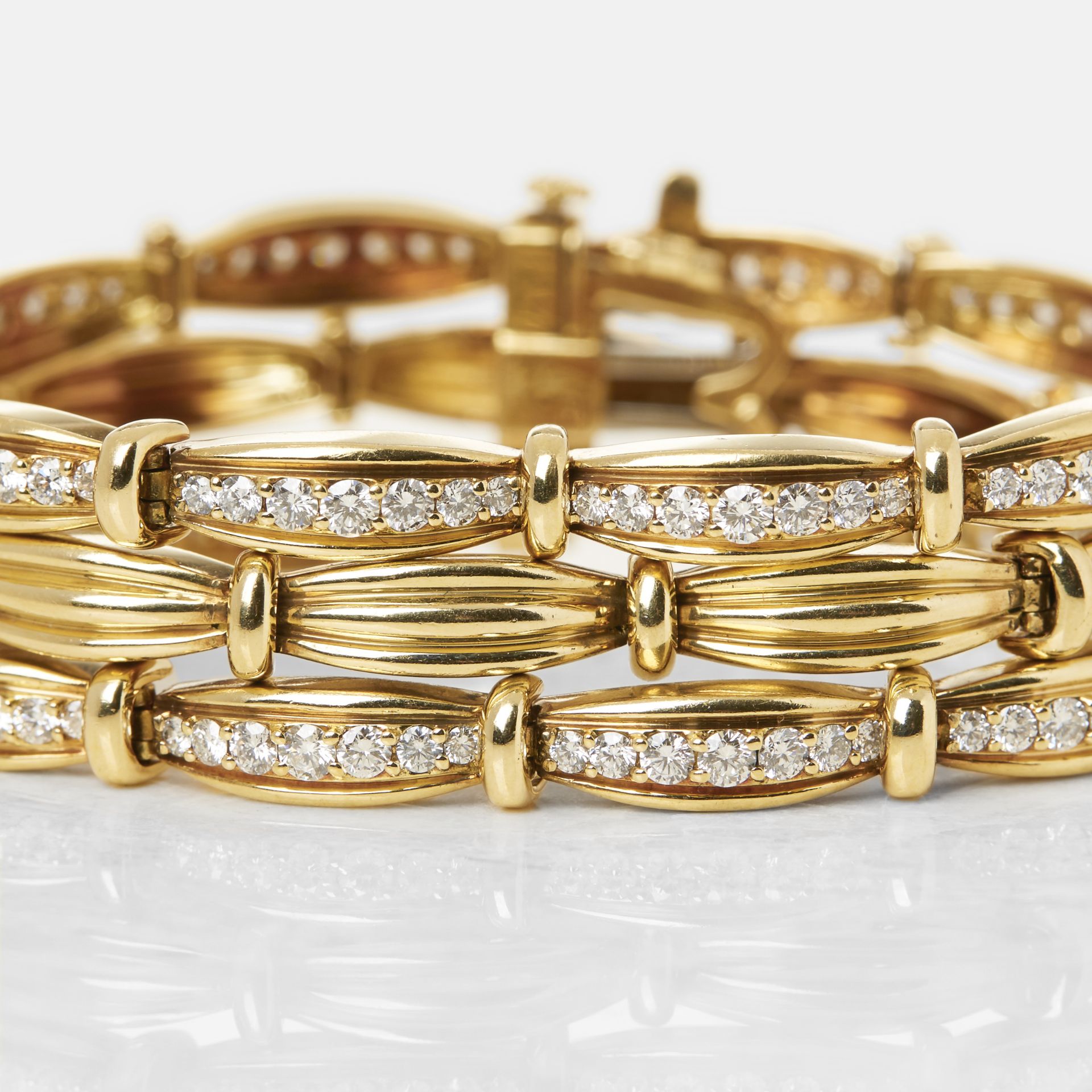 Tiffany & Co. 18k Yellow Gold Diamond Three Strand Vintage Bracelet - Image 13 of 17