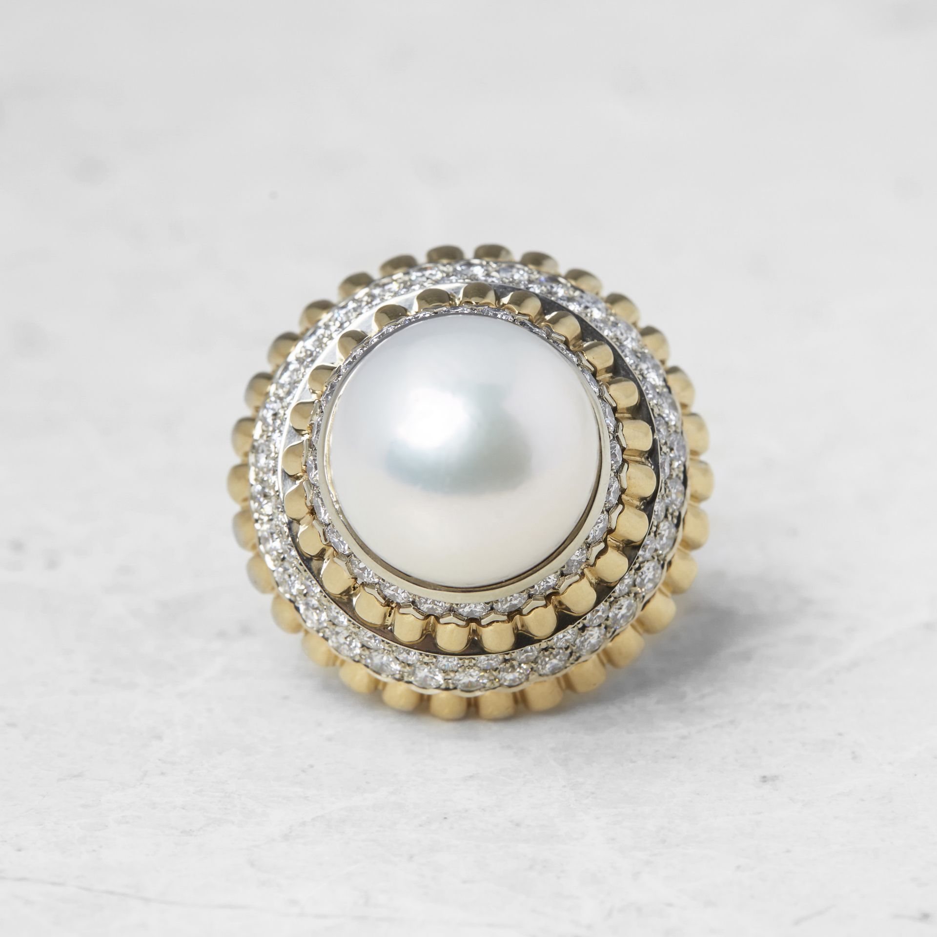 Van Cleef & Arpels 18k Yellow Gold Pearl & Diamond Ring - Image 11 of 28