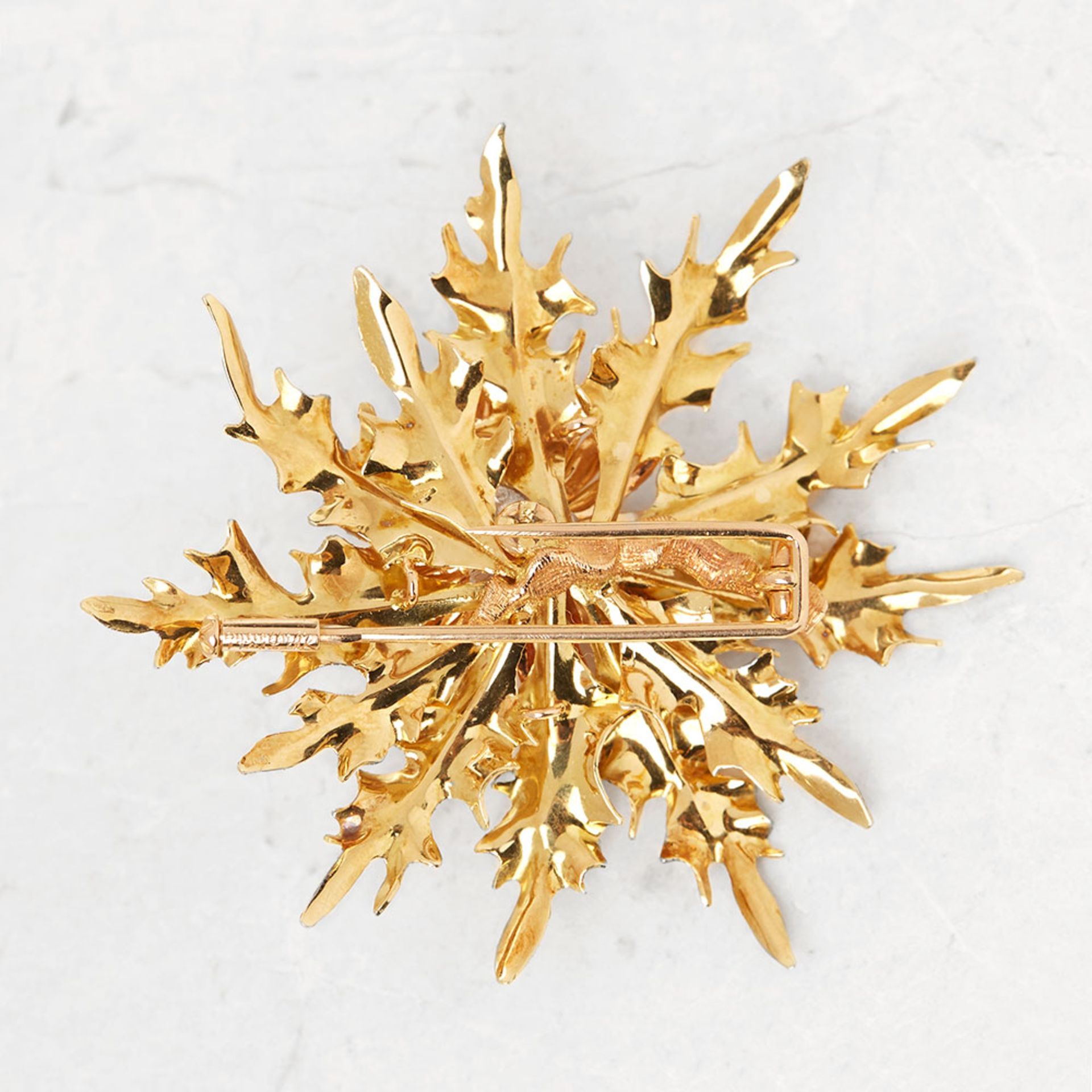 Buccellati 18k Yellow, White & Rose Gold Thistle Brooch - Image 3 of 6