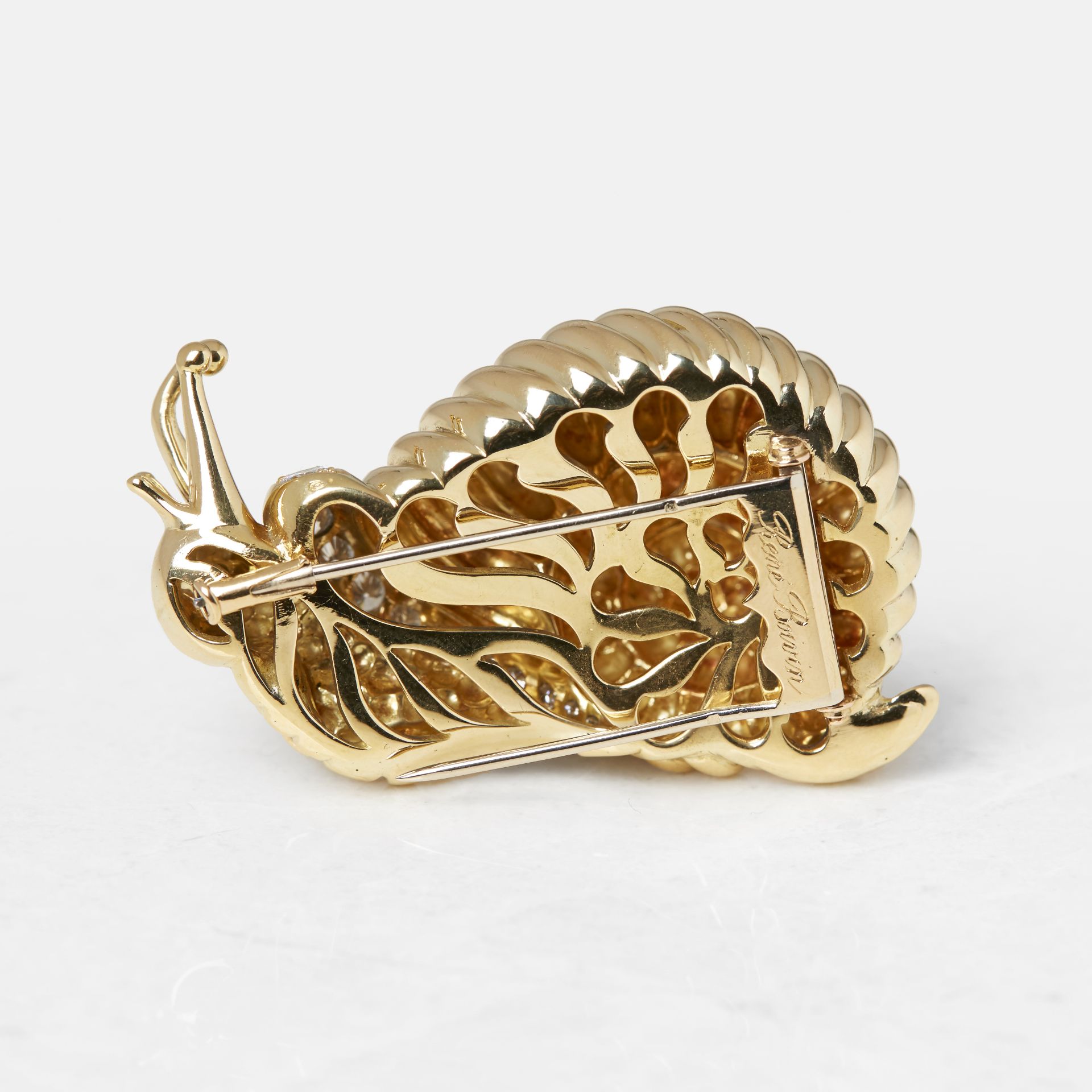 Rene Boivin 18k Yellow Gold Diamond Snail Brooch - Image 2 of 9