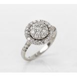 Mappin & Webb 18k White Gold Diamond Cluster Ring