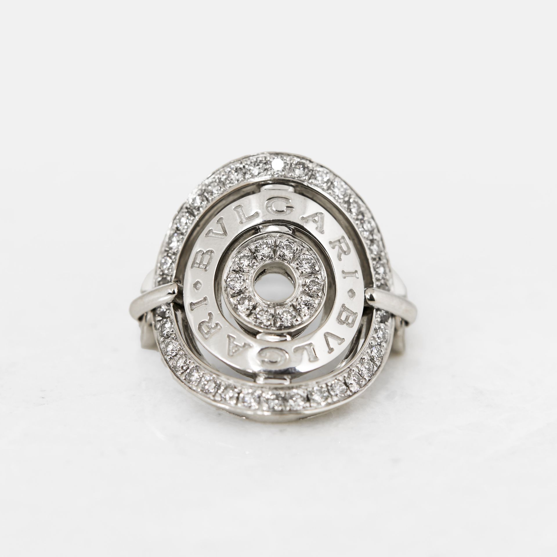 Bulgari 18k White Gold Diamond Cerchi Ring - Image 9 of 12