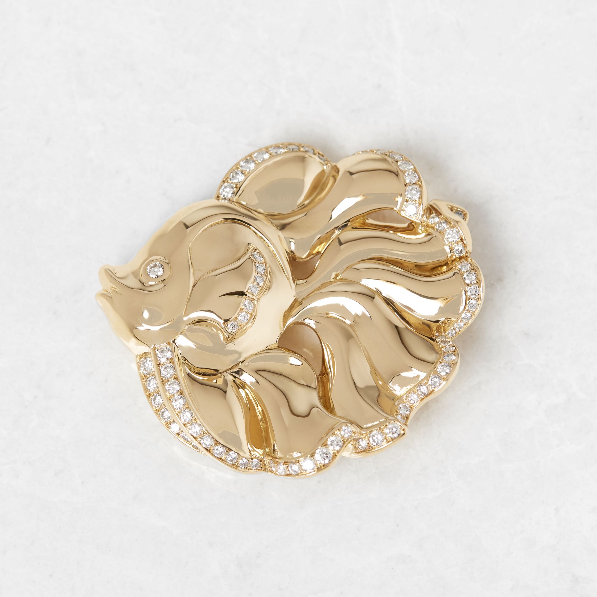 Van Cleef & Arpels 18k Yellow Gold Diamond Vintage Fish Brooch - Image 2 of 9