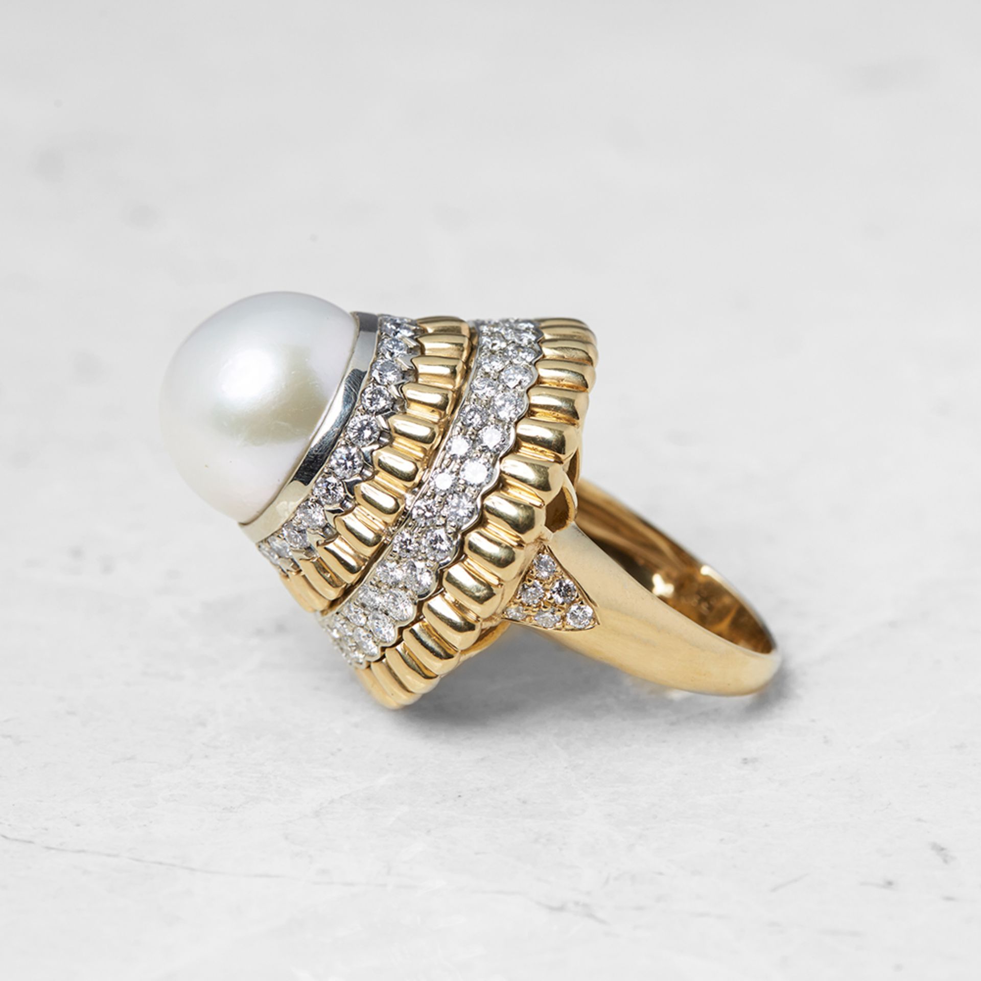 Van Cleef & Arpels 18k Yellow Gold Pearl & Diamond Ring - Image 15 of 28