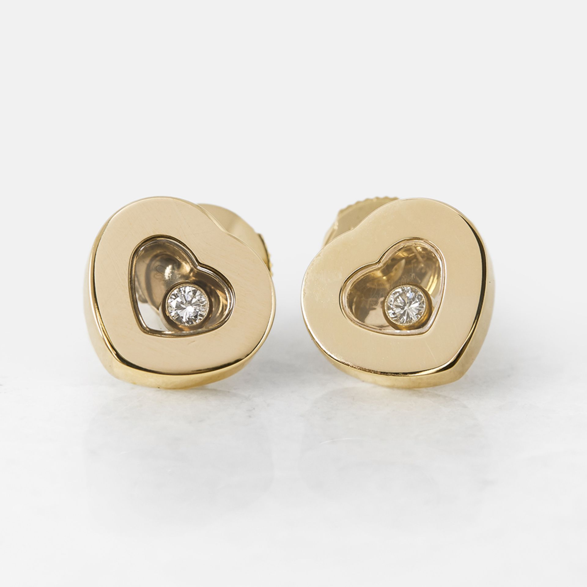Chopard 18k Yellow Gold Happy Diamonds Stud Earrings - Image 10 of 10