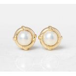 Tiffany & Co. 18k Yellow Gold Mabe Pearl Earrings
