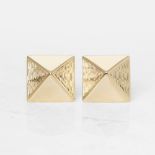 Van Cleef & Arpels 18k Yellow Gold Pyramid Style Earrings