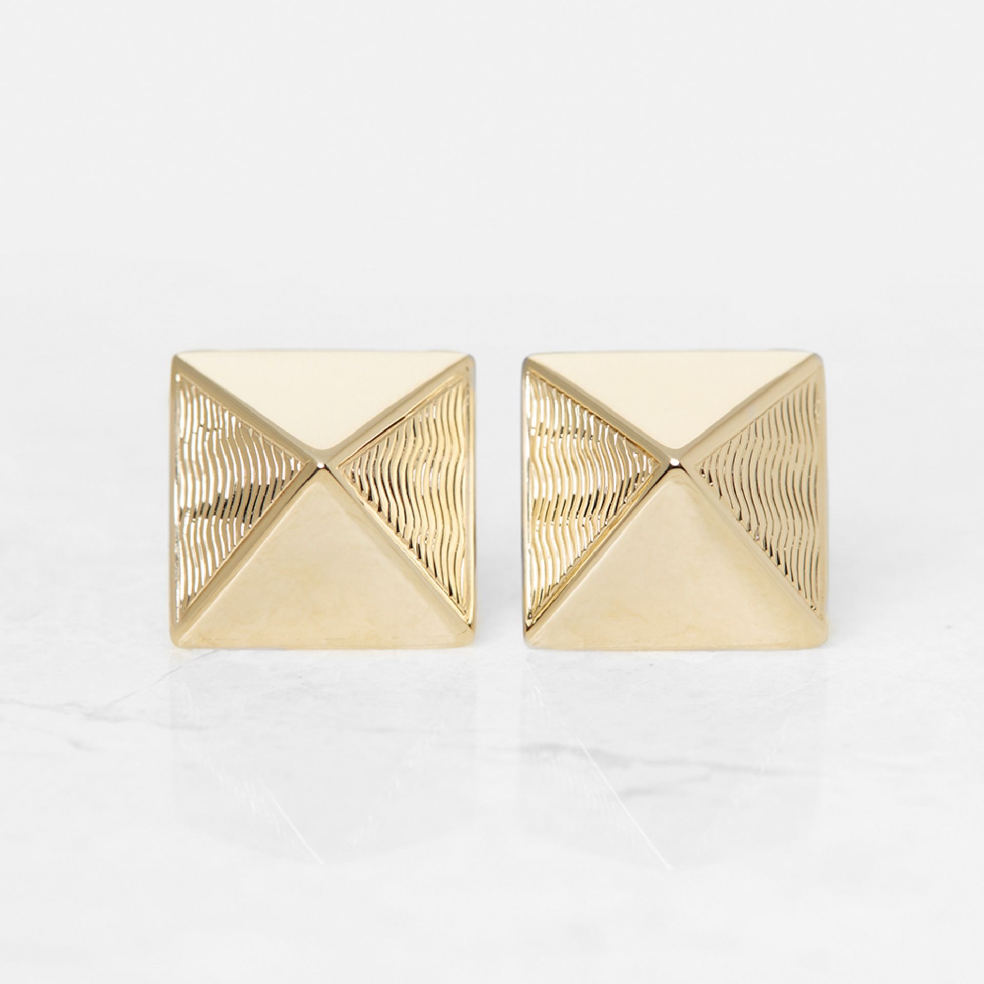 Van Cleef & Arpels 18k Yellow Gold Pyramid Style Earrings