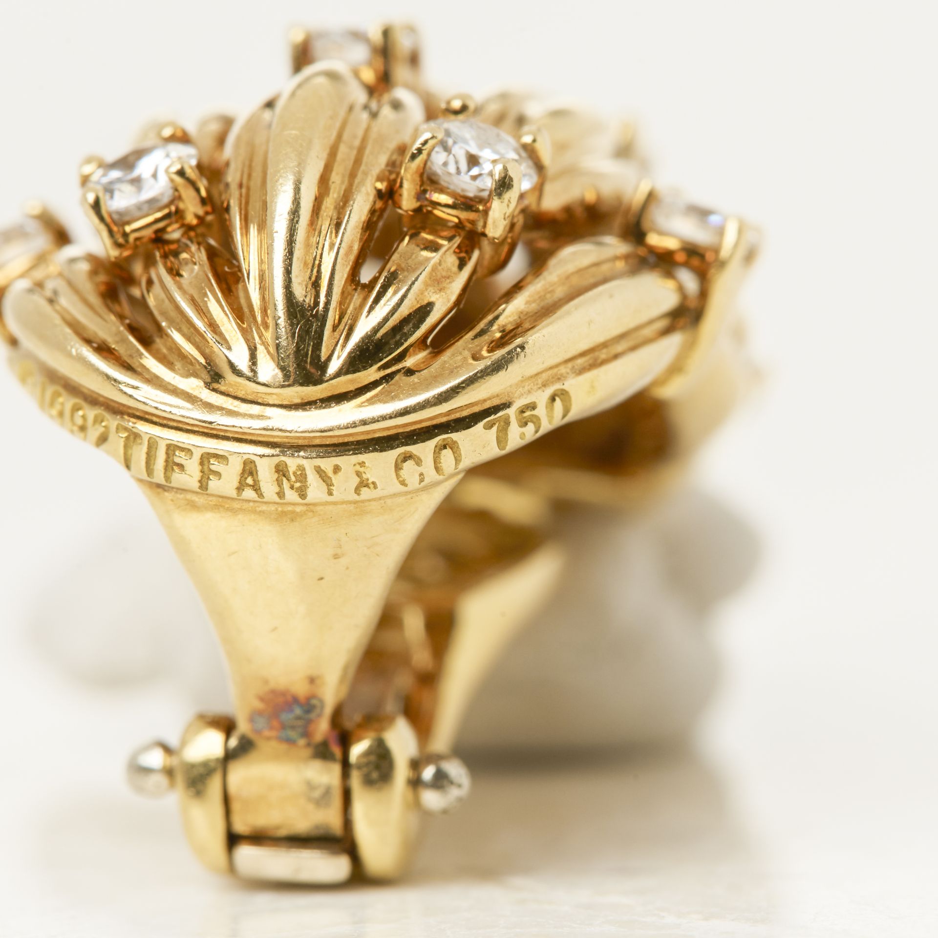 Tiffany & Co. 18k Yellow Gold Diamond Five Strand Vintage Earrings - Image 12 of 16