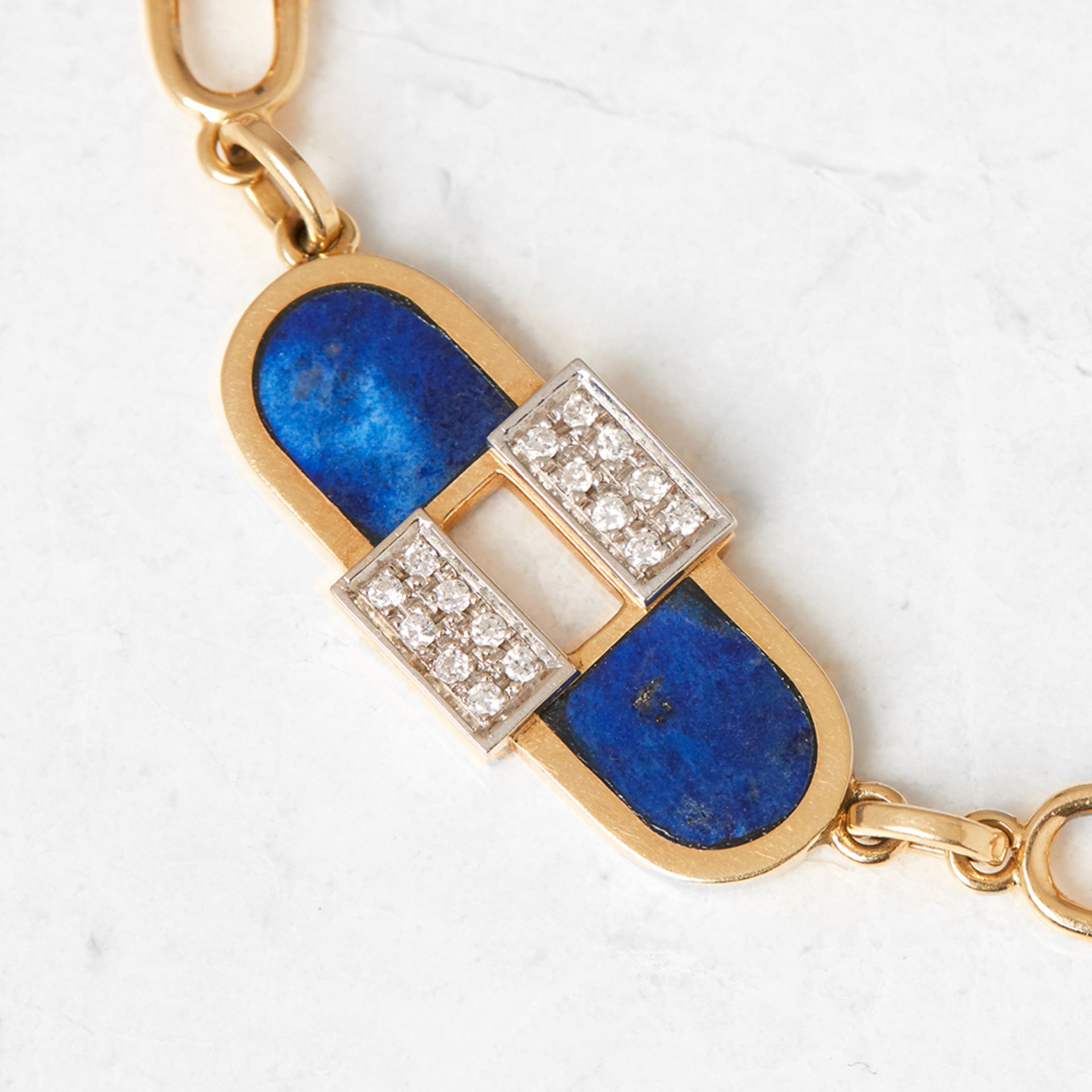 Cartier 18k Yellow Gold Lapis Lazuli & Diamond Necklace - Image 2 of 10