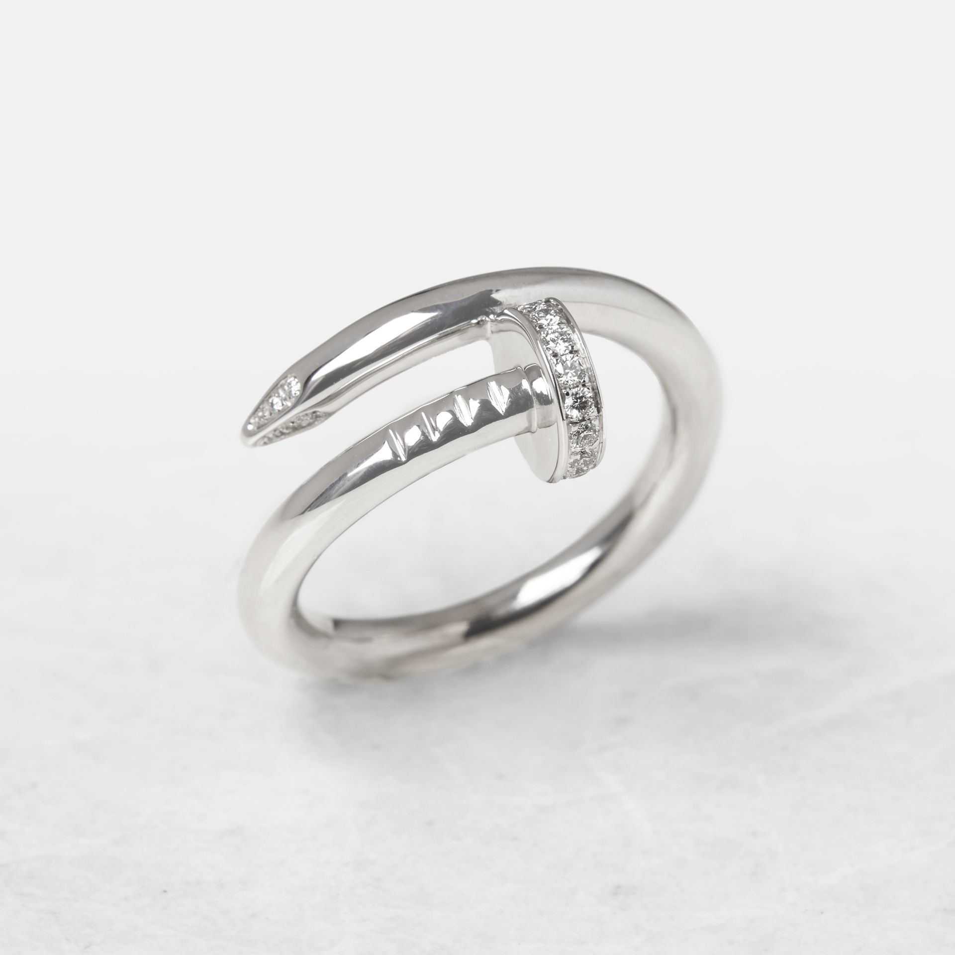 Cartier 18k White Gold Diamond Just Un Clou Ring - Image 9 of 20