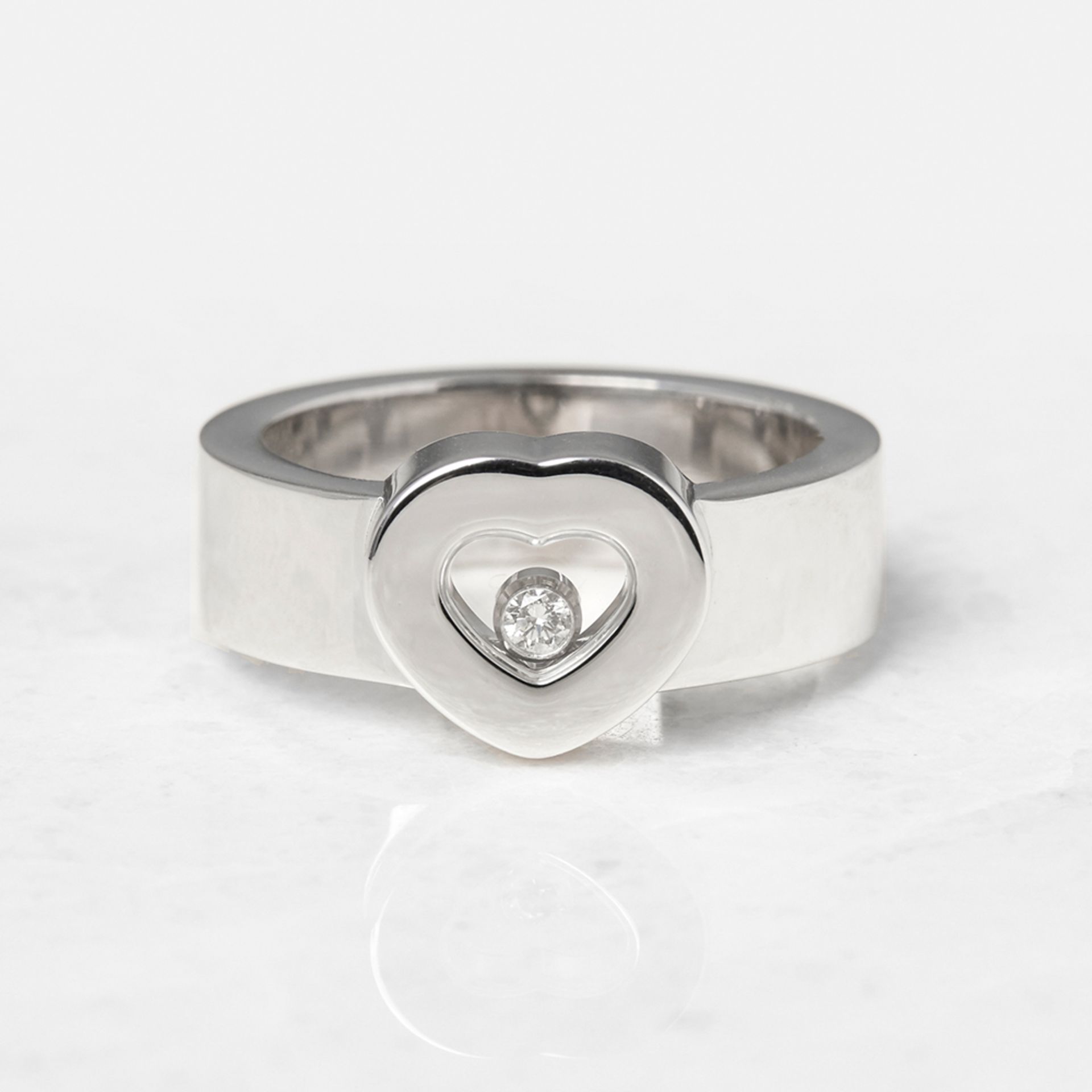 Chopard 18k White Gold Heart Happy Diamonds Ring Size M - Image 2 of 5