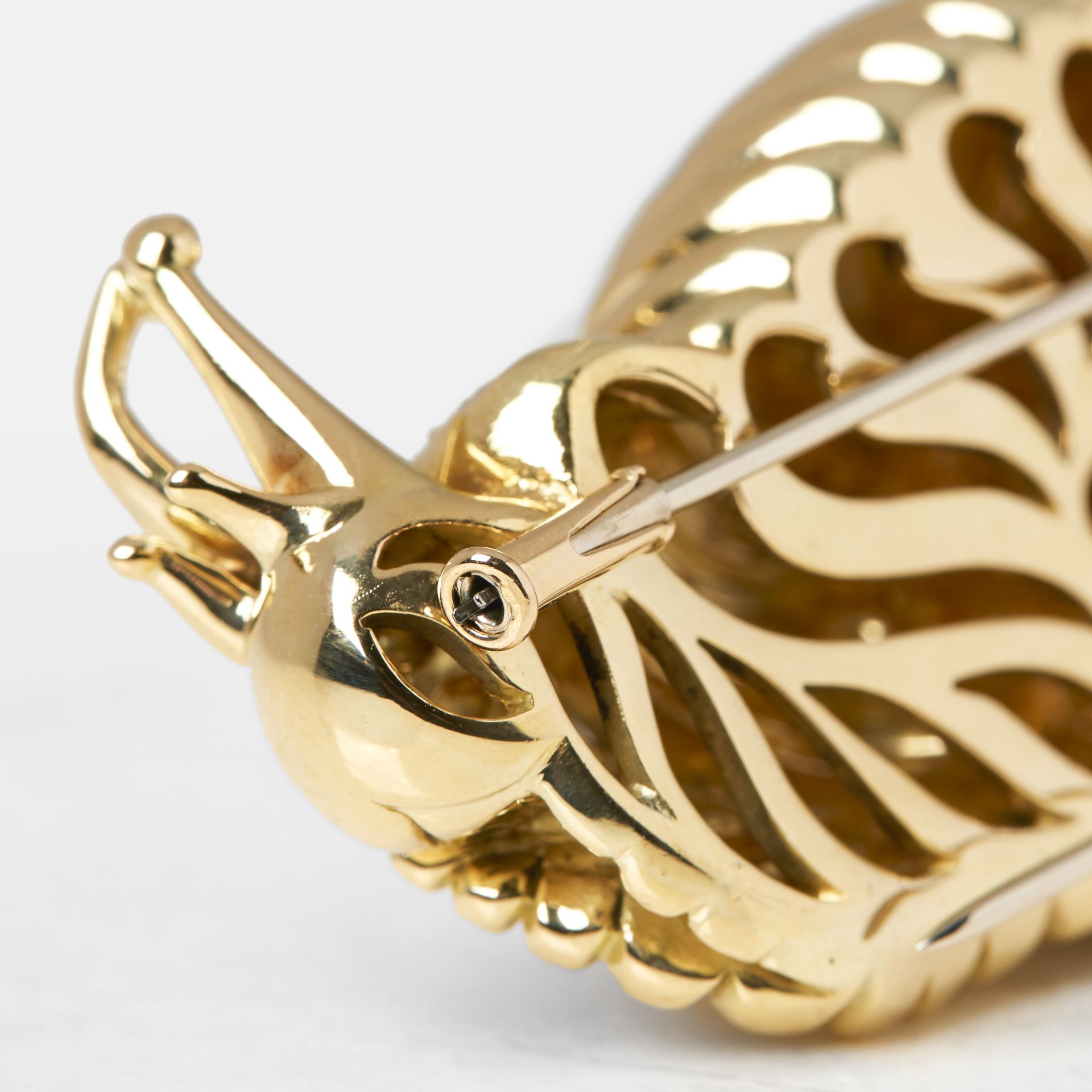 Rene Boivin 18k Yellow Gold Diamond Snail Brooch - Image 4 of 9