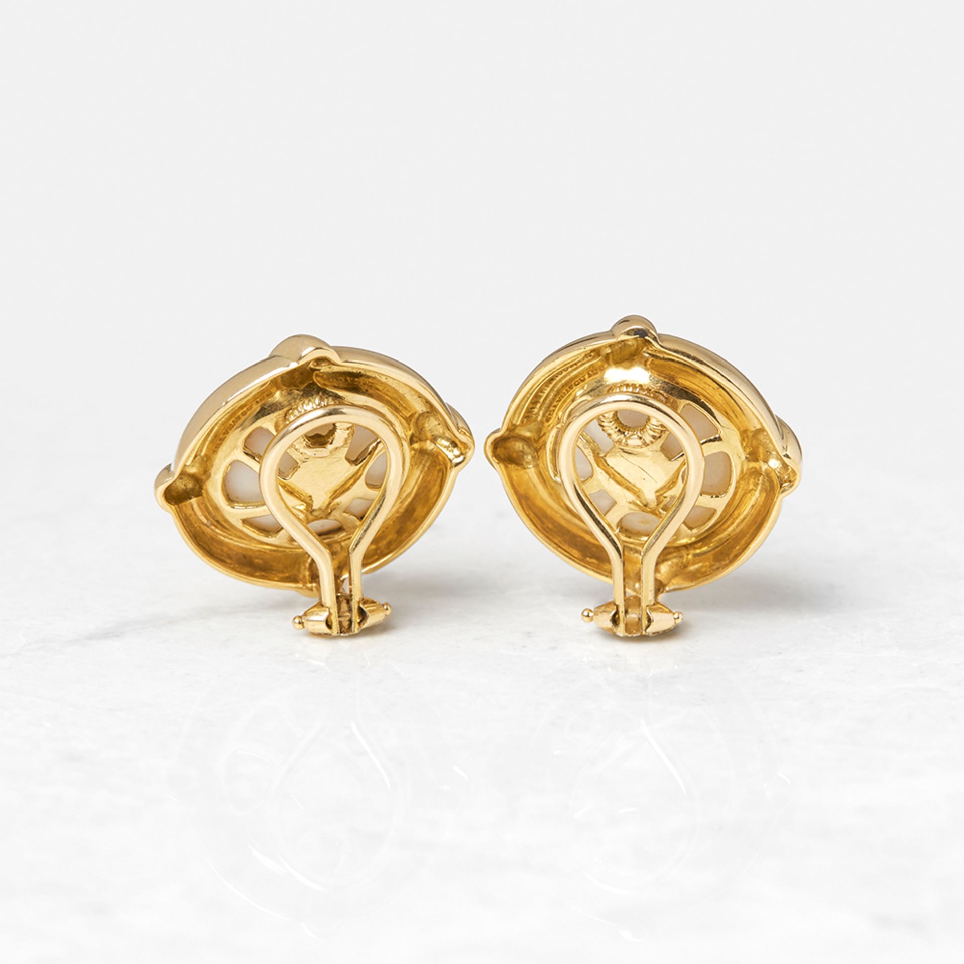 Tiffany & Co. 18k Yellow Gold Mabe Pearl Earrings - Image 5 of 9