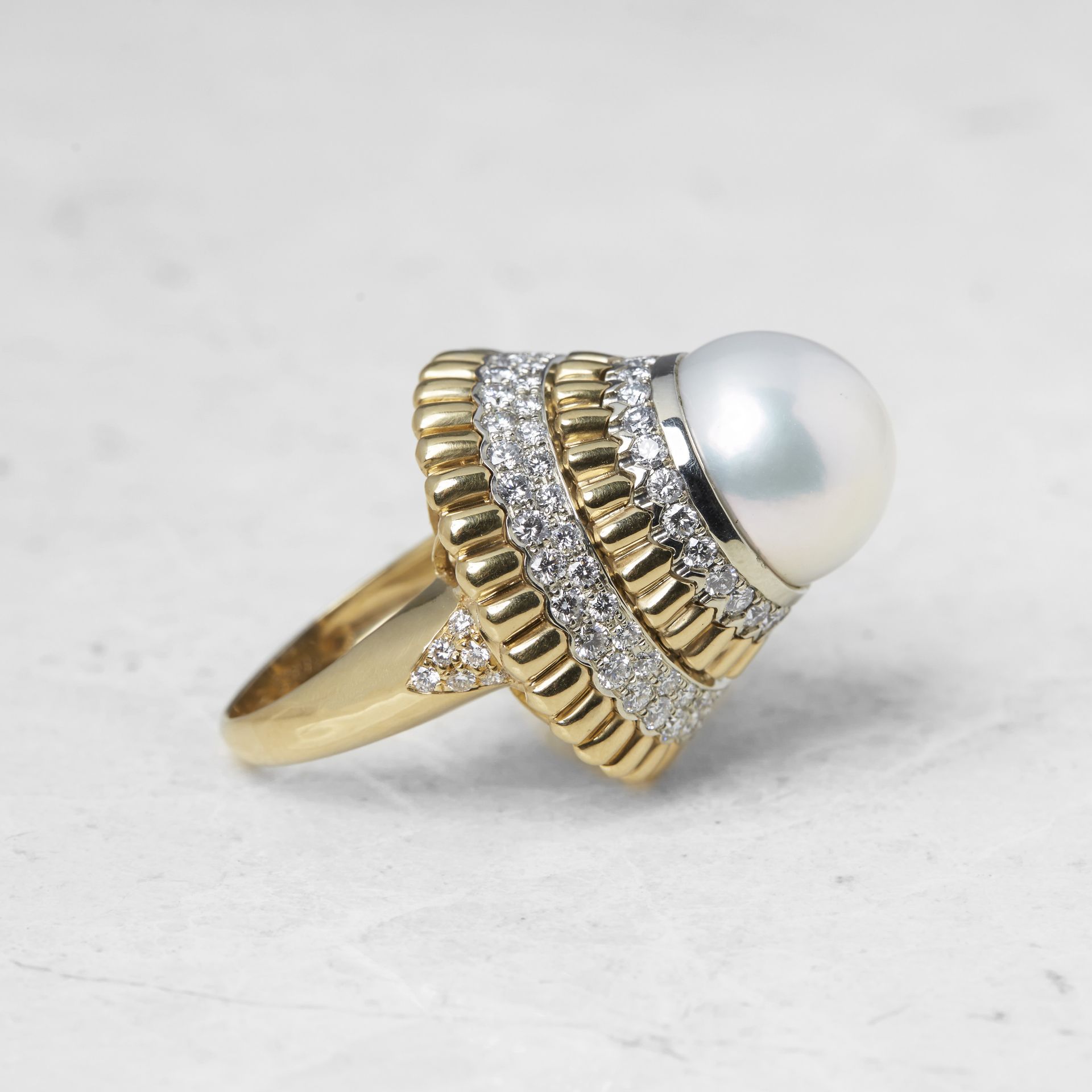 Van Cleef & Arpels 18k Yellow Gold Pearl & Diamond Ring - Image 13 of 28