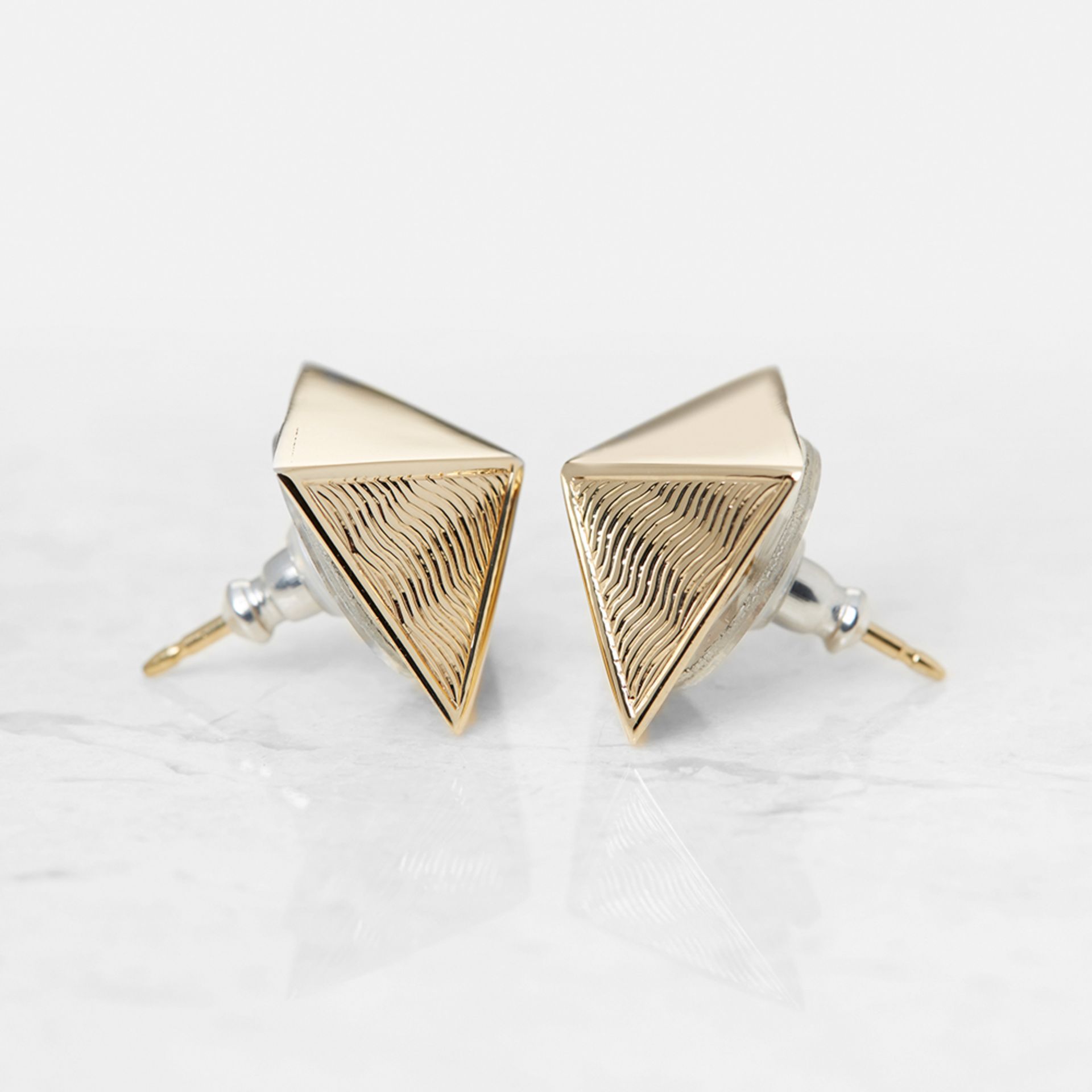 Van Cleef & Arpels 18k Yellow Gold Pyramid Style Earrings - Image 2 of 7