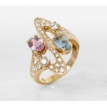 Bulgari 18k Yellow Gold Multi-Gemstone Allegra Ring