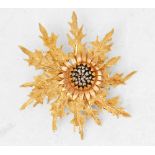 Buccellati 18k Yellow, White & Rose Gold Thistle Brooch