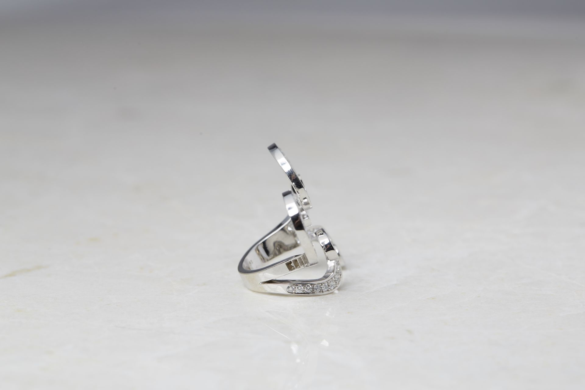 Van Cleef & Arpels 18k White Gold Diamond Oiseaux de Paradis Between The Finger Ring - Image 10 of 16
