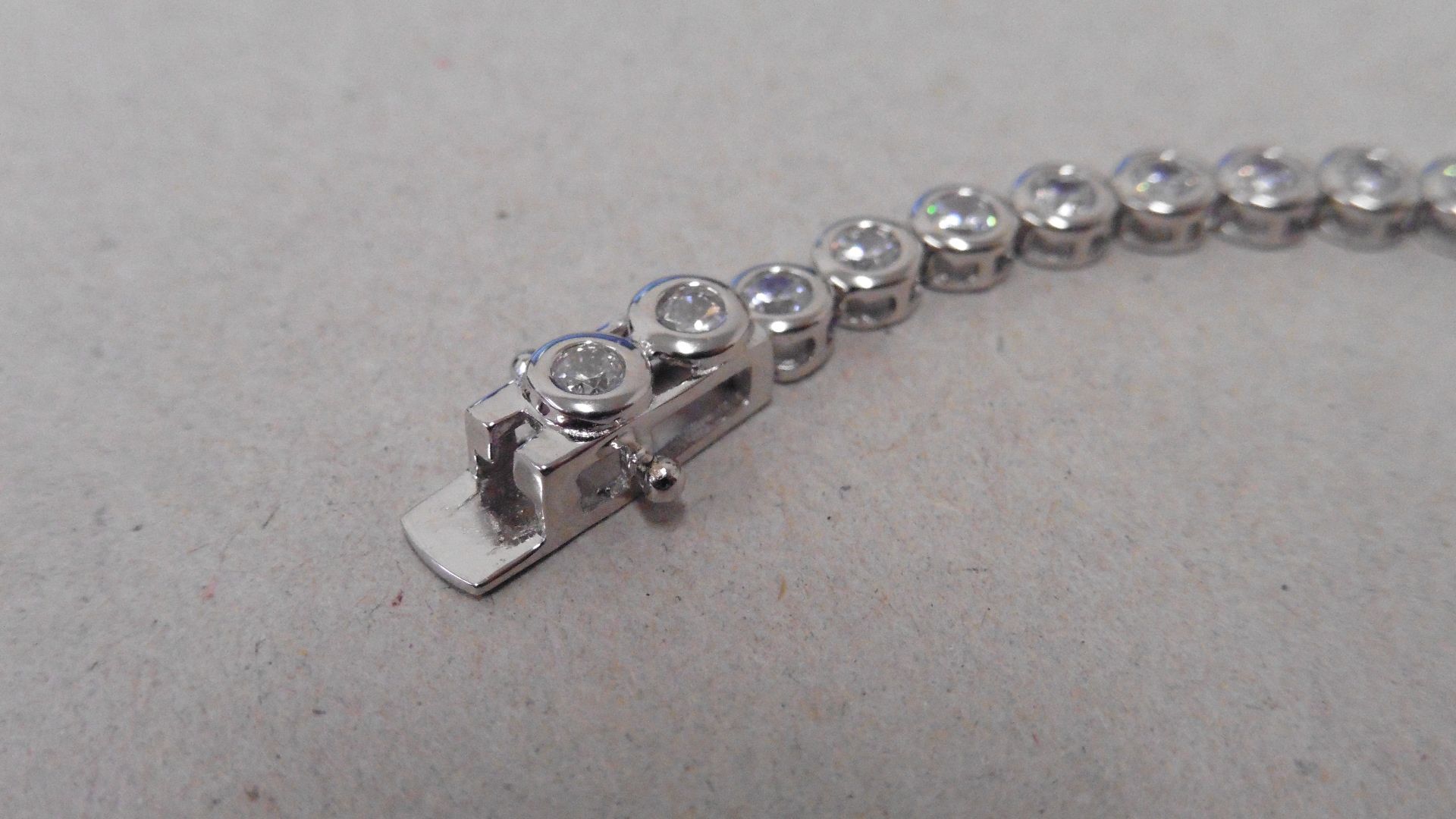 3.50ct tennis style bracelet set with brilliant cut diamonds. I colour, Si2 clarity. 18ct white - Image 2 of 4