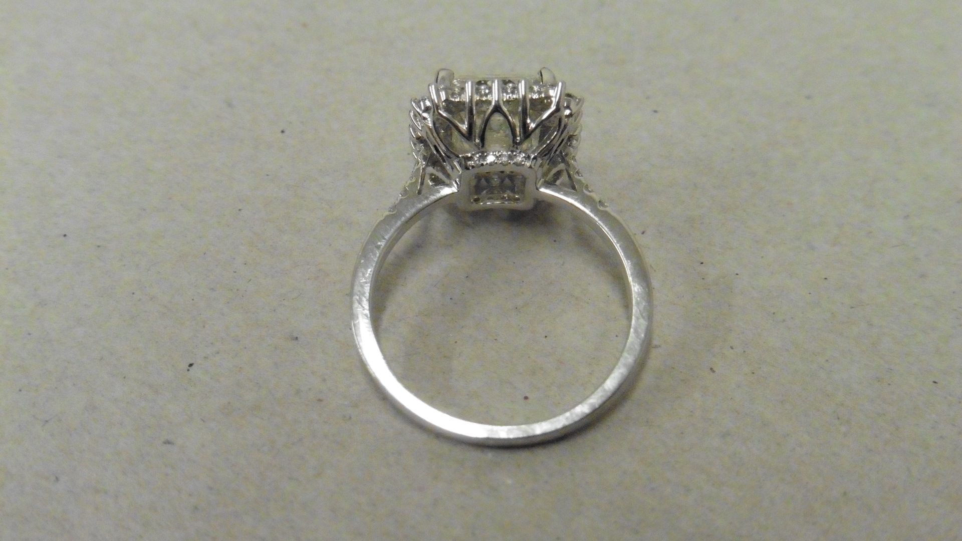3.51ct radiant cut diamond set solitaire ring set 18ct white gold. Centre stone J colour, si1 - Image 3 of 4