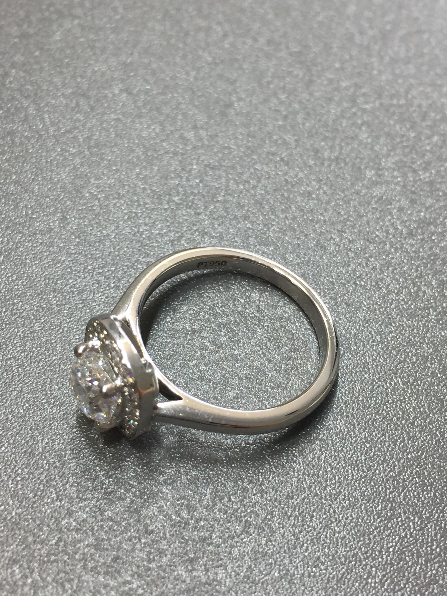 1.20ct diamond set solitaire with a cushion cut diamond, D colour VS2 clarity. Set in platinum - Image 3 of 5