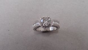 1.22ct diamond set ring set in 18ct gold. Centre stone H colour and si3 clarity. Mount is diamond