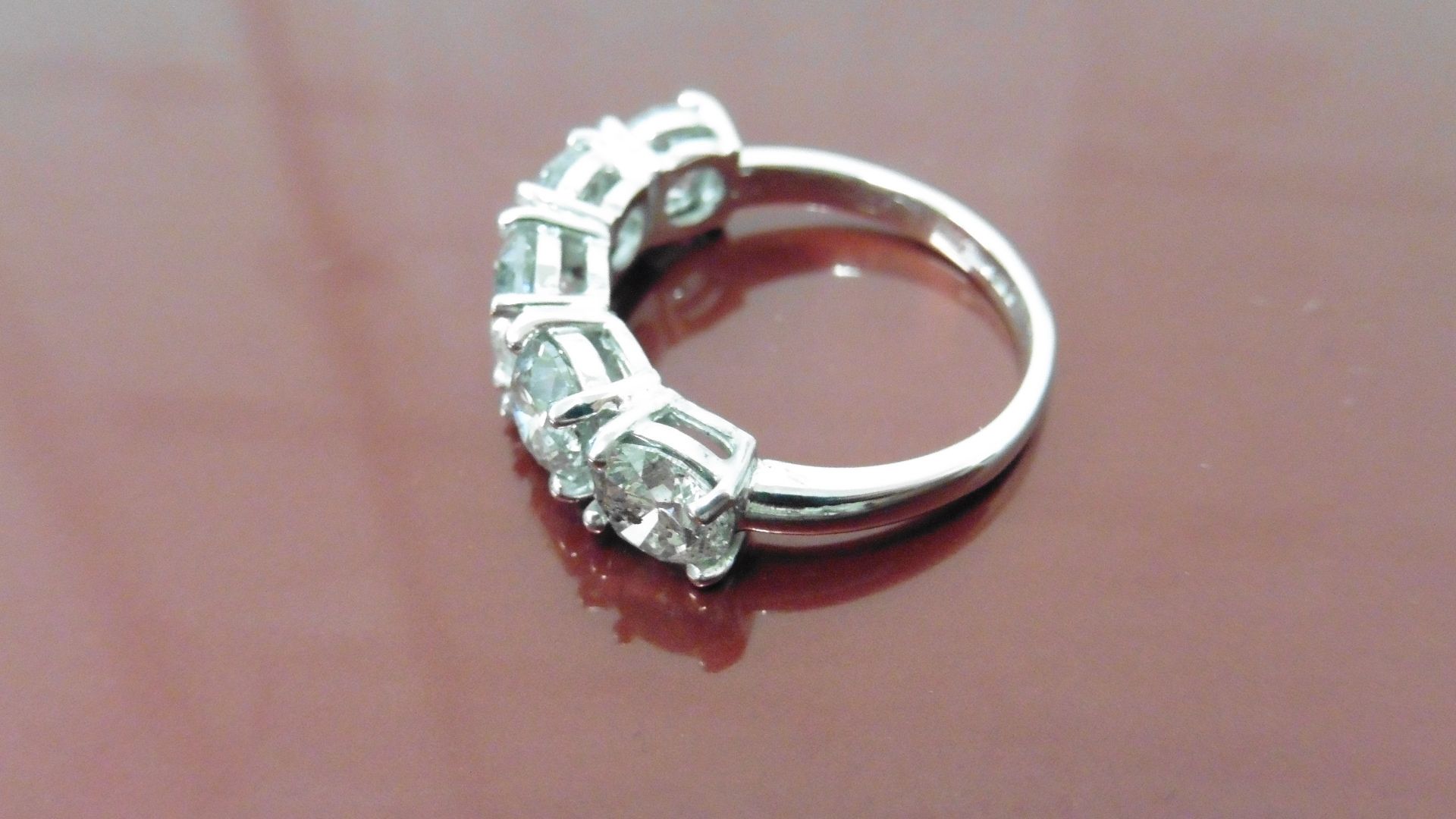 3.50ct diamond five stone ring. 5 x brilliant cut diamonds ( 0.70ct ) I colour and I1-2 clarity. 4 - Image 3 of 3