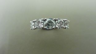 2.50ct diamond five stone ring. 5 x brilliant cut diamonds ( 0.50ct ) I colour and si3 clarity. 4