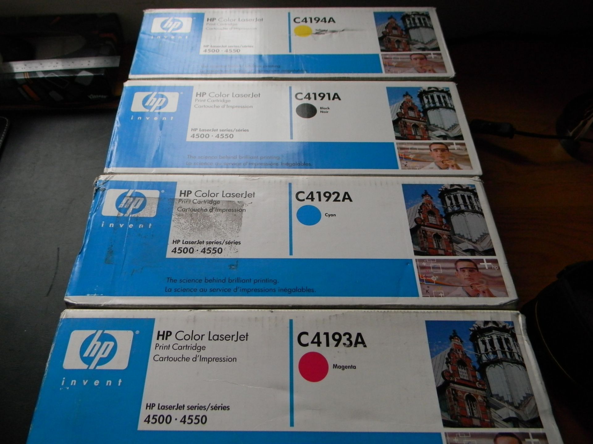 Genuine HP 4500-4550 Series Toner. Set of 4 (Black, Cyan, Magenta & Yellow)