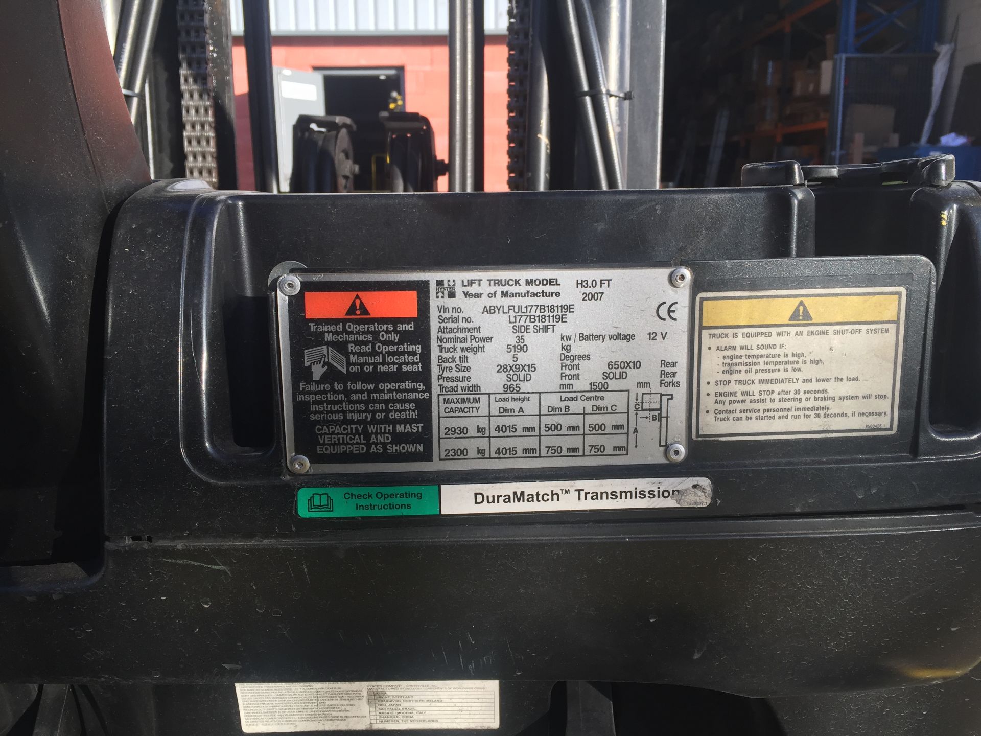 Hyster 3ton gas fork lift truck - Image 5 of 9